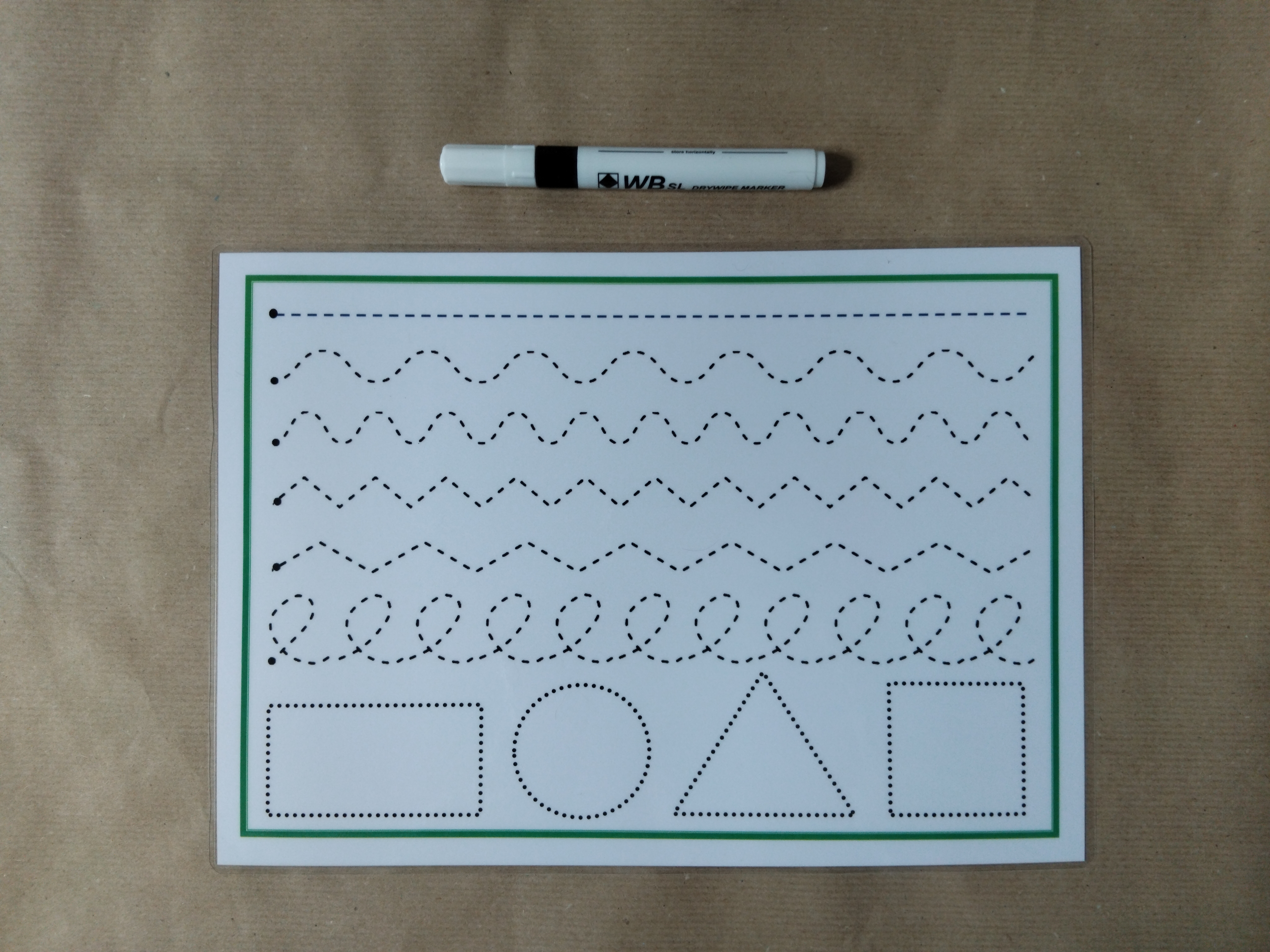 First pen control/formation mat and dry wipe pen