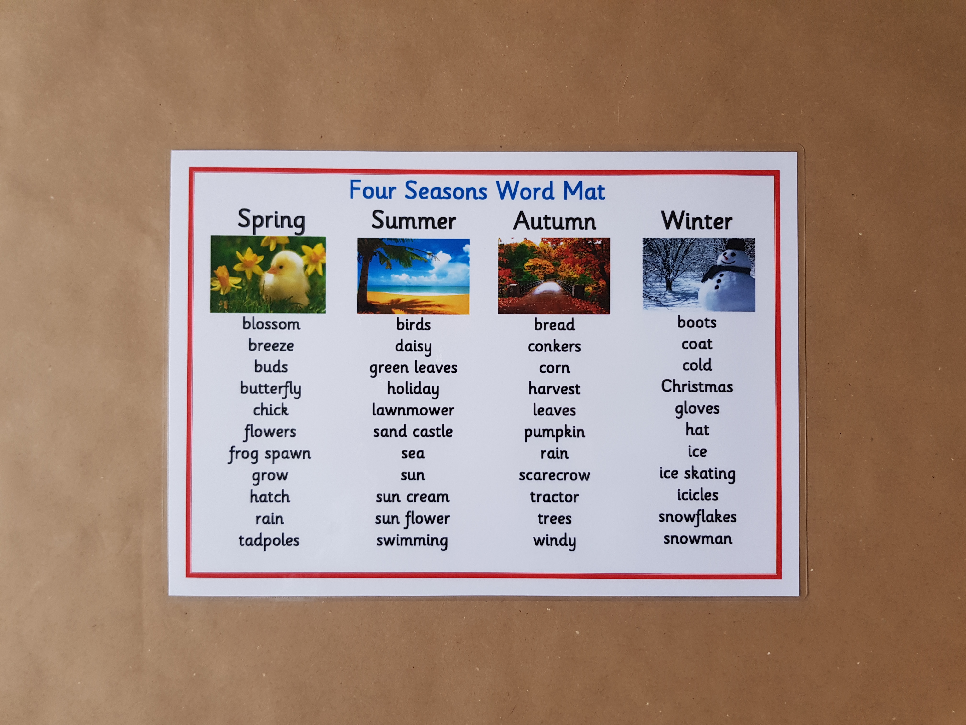 Seasons Word Mat