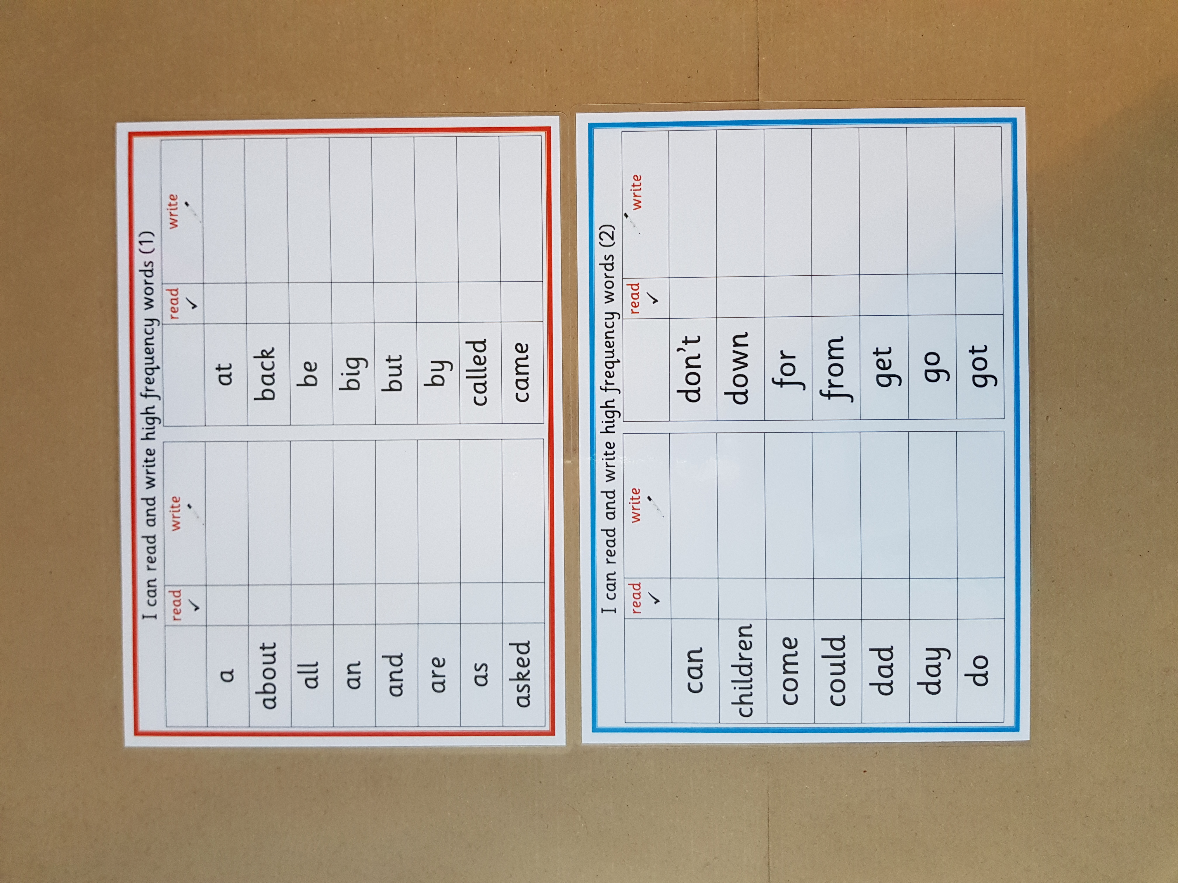 I can read and write high frequency words 