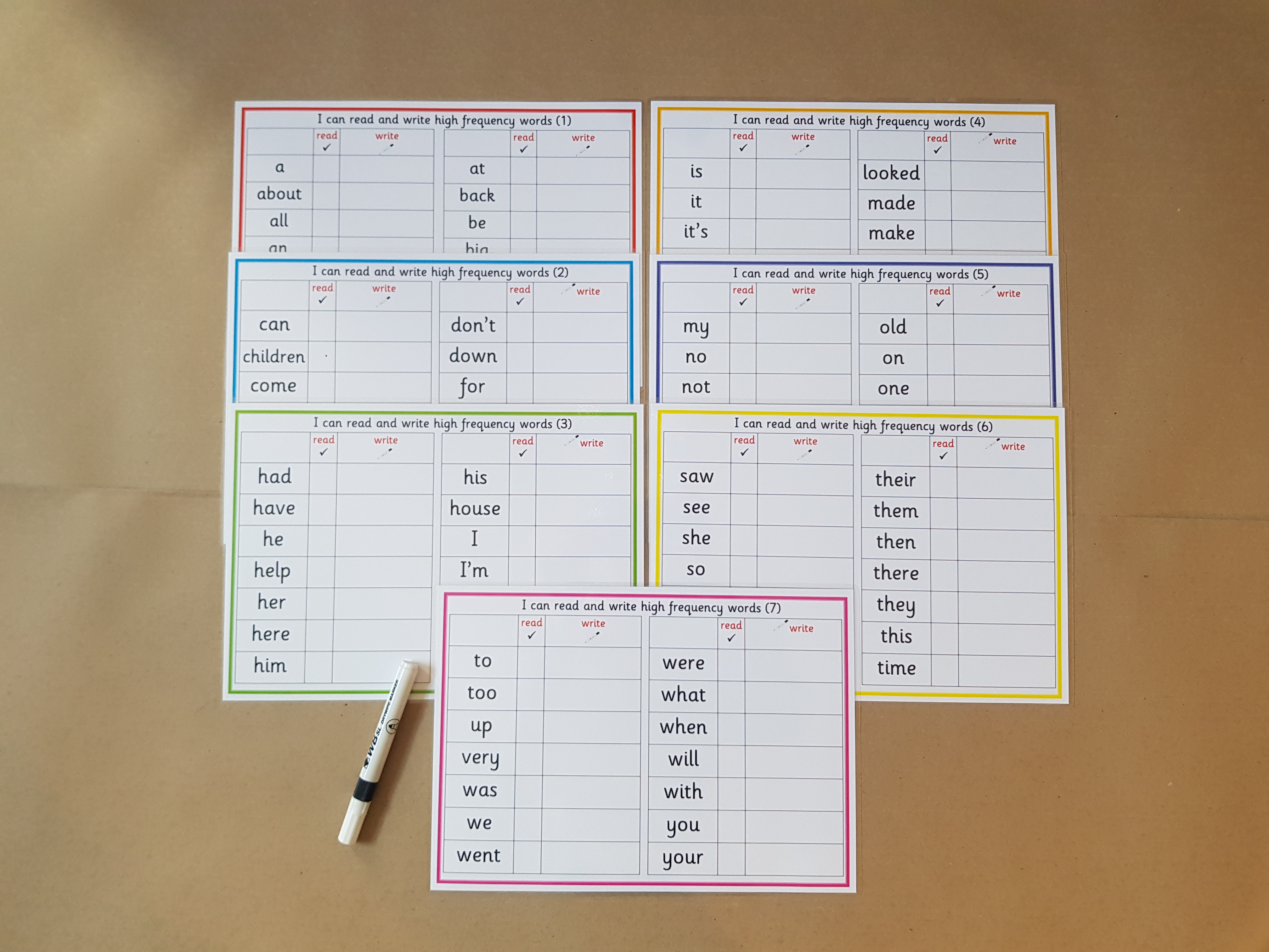 I can read and write high frequency words