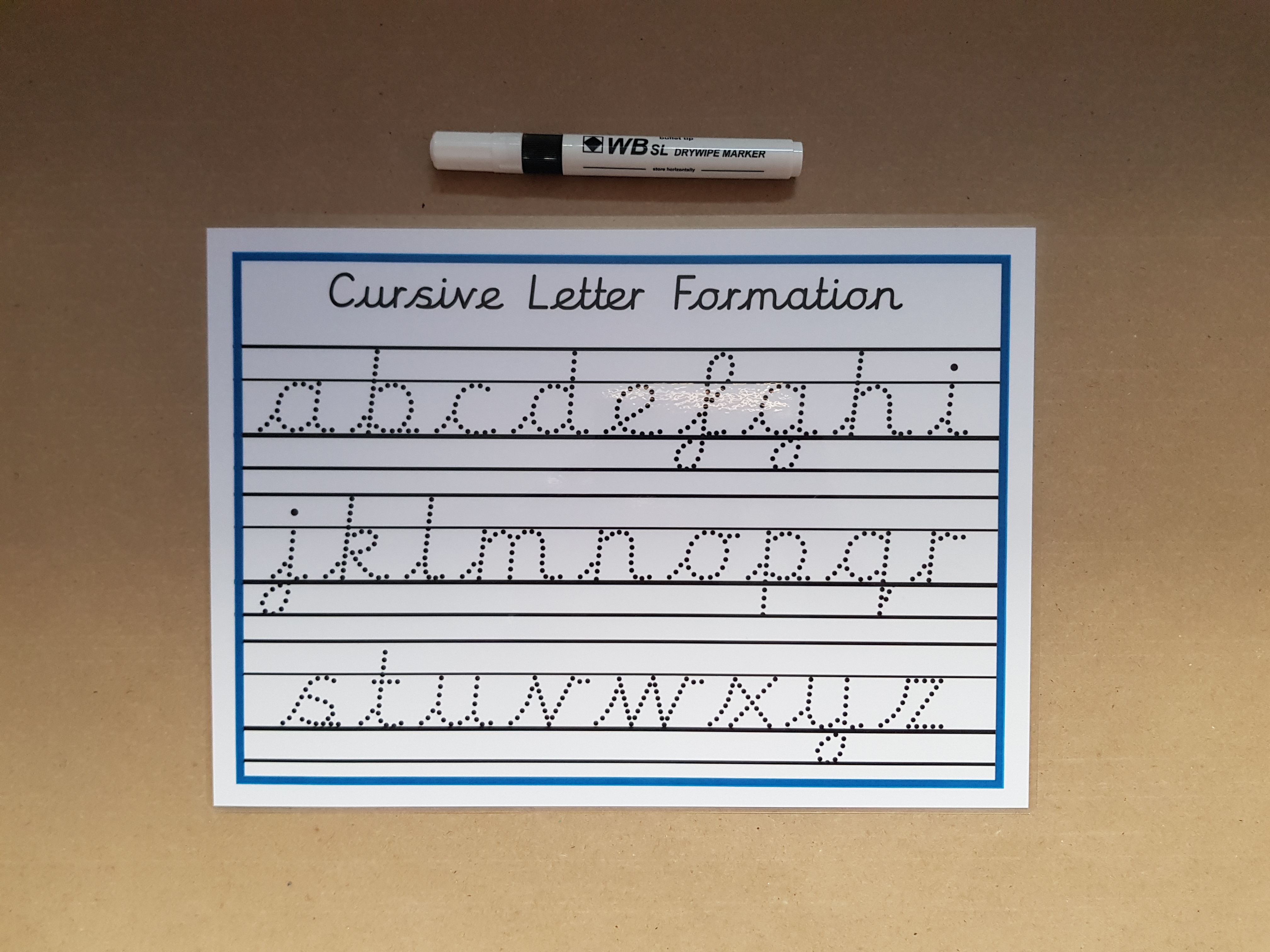 Cursive Letter Formation mat and dry wipe pen