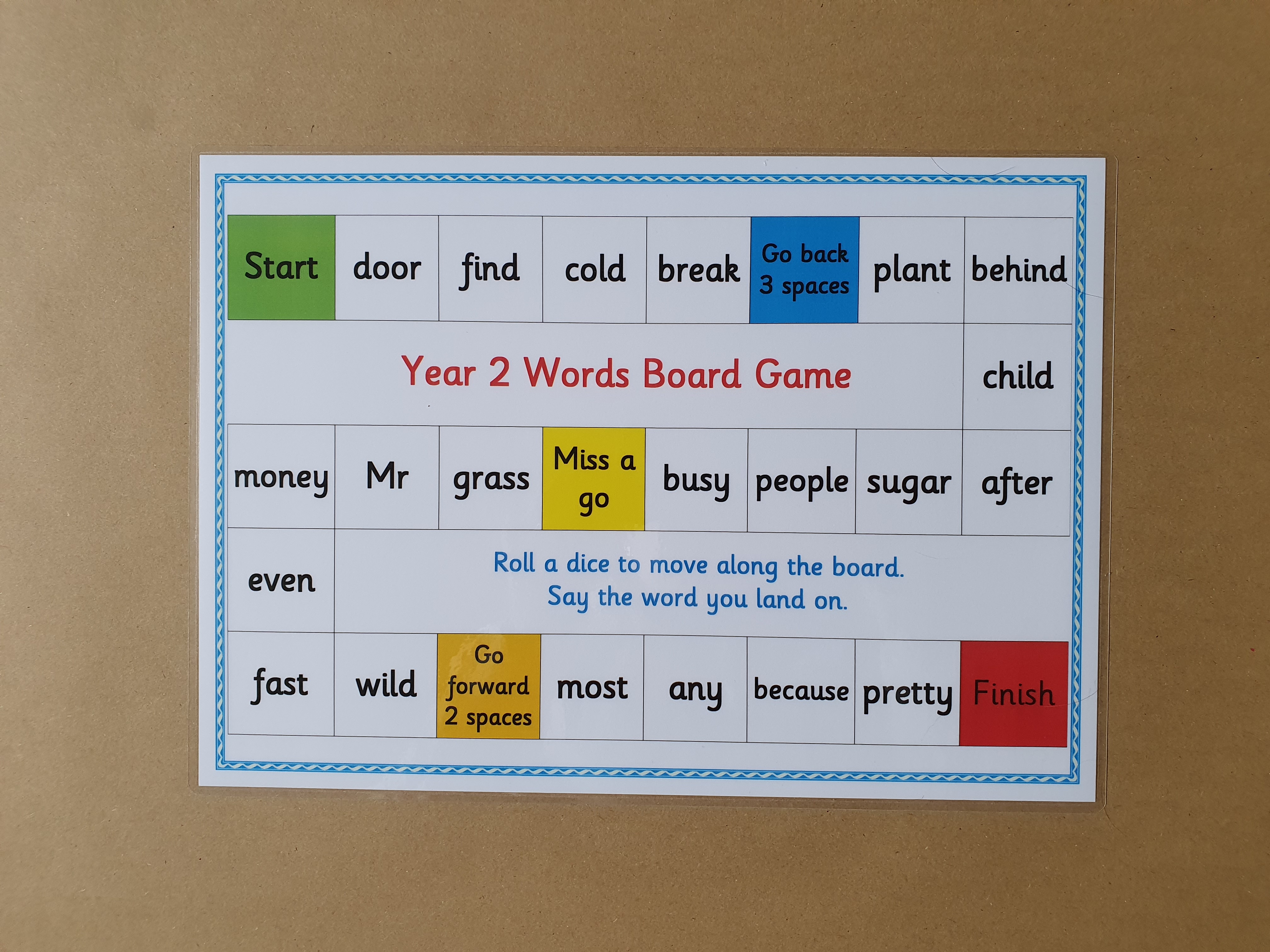 Year 2 Words - Board Games