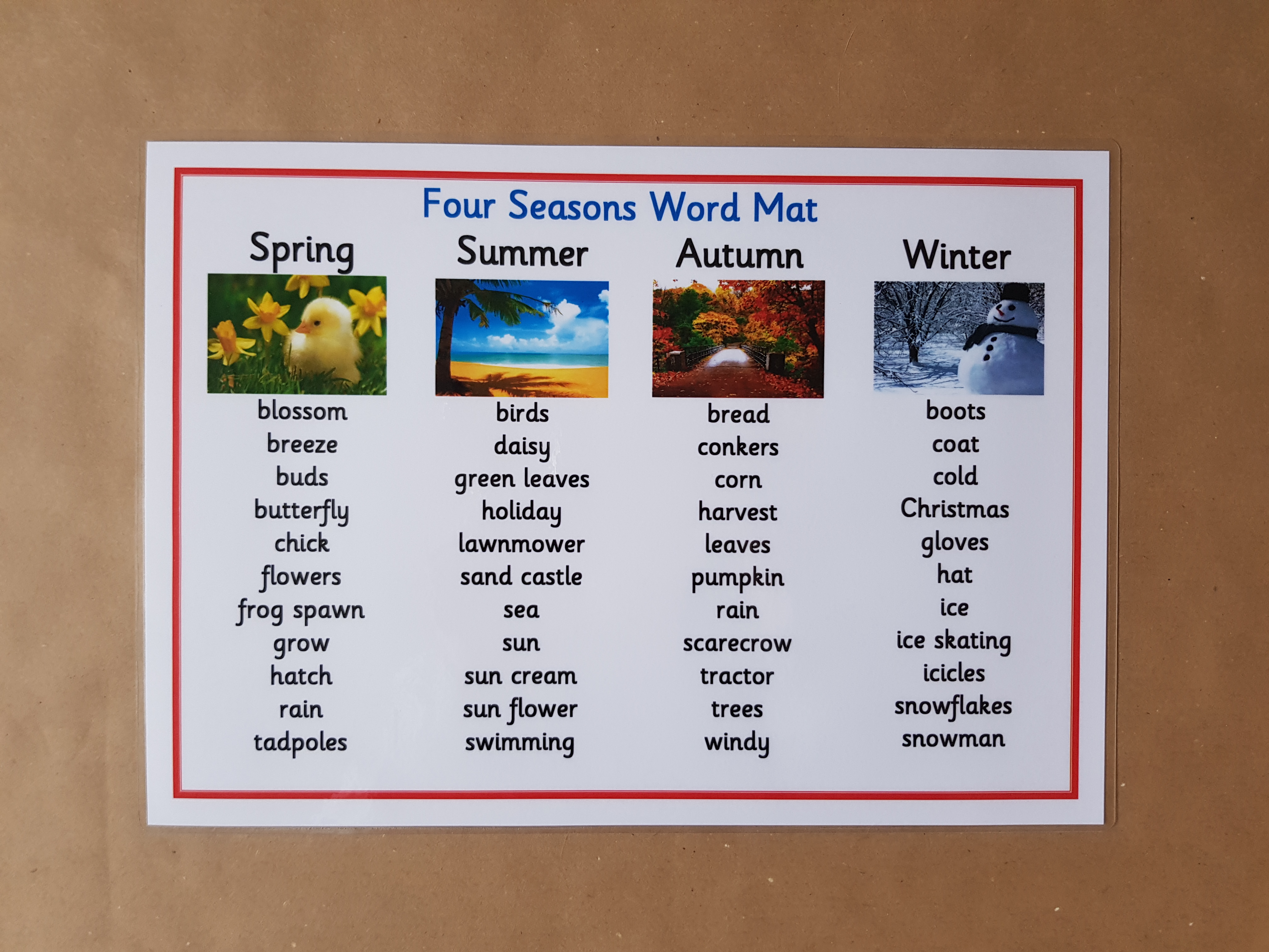 Seasons Word Mat