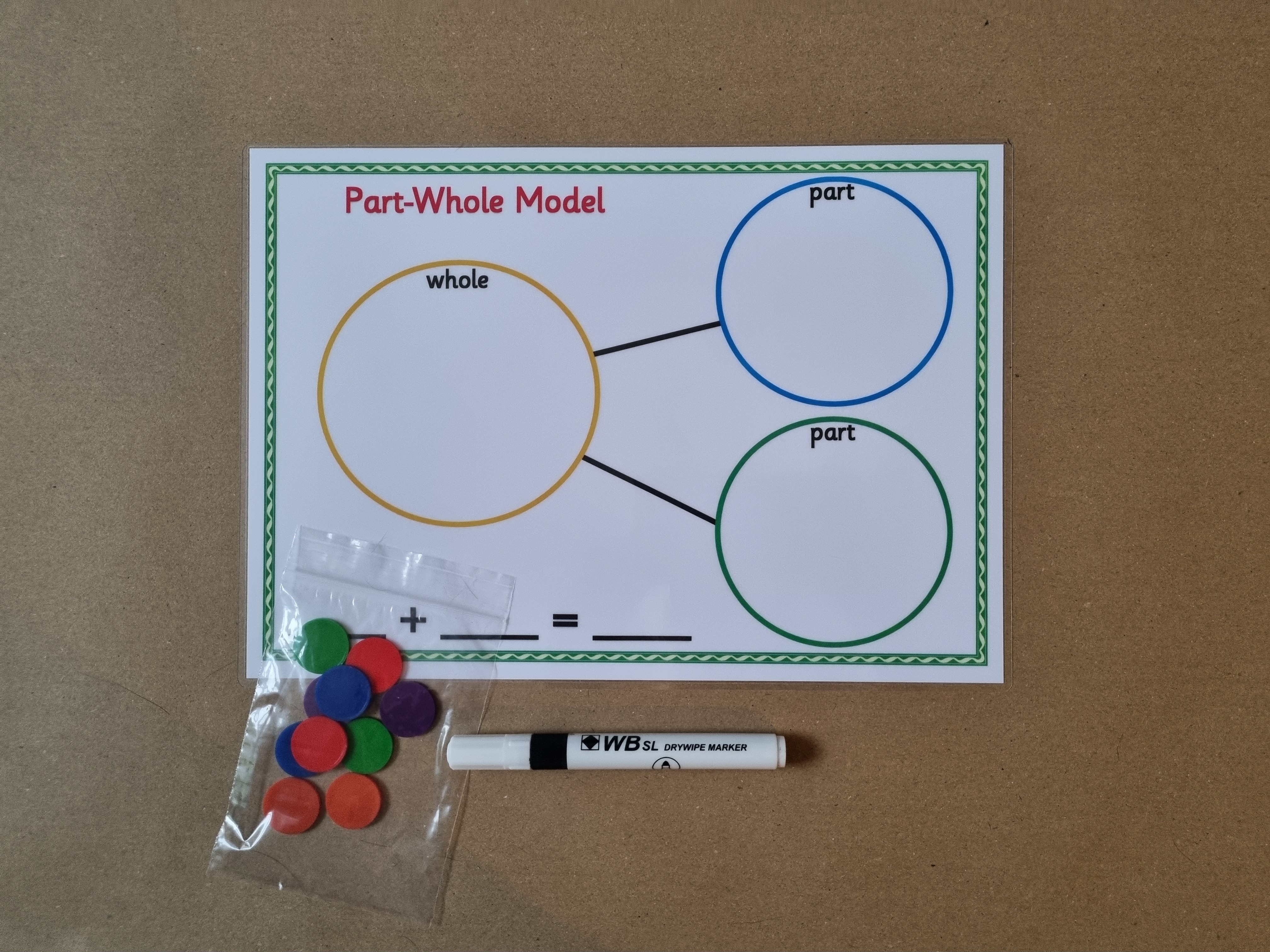 Part Whole Model with addition sum - A4 Mat 