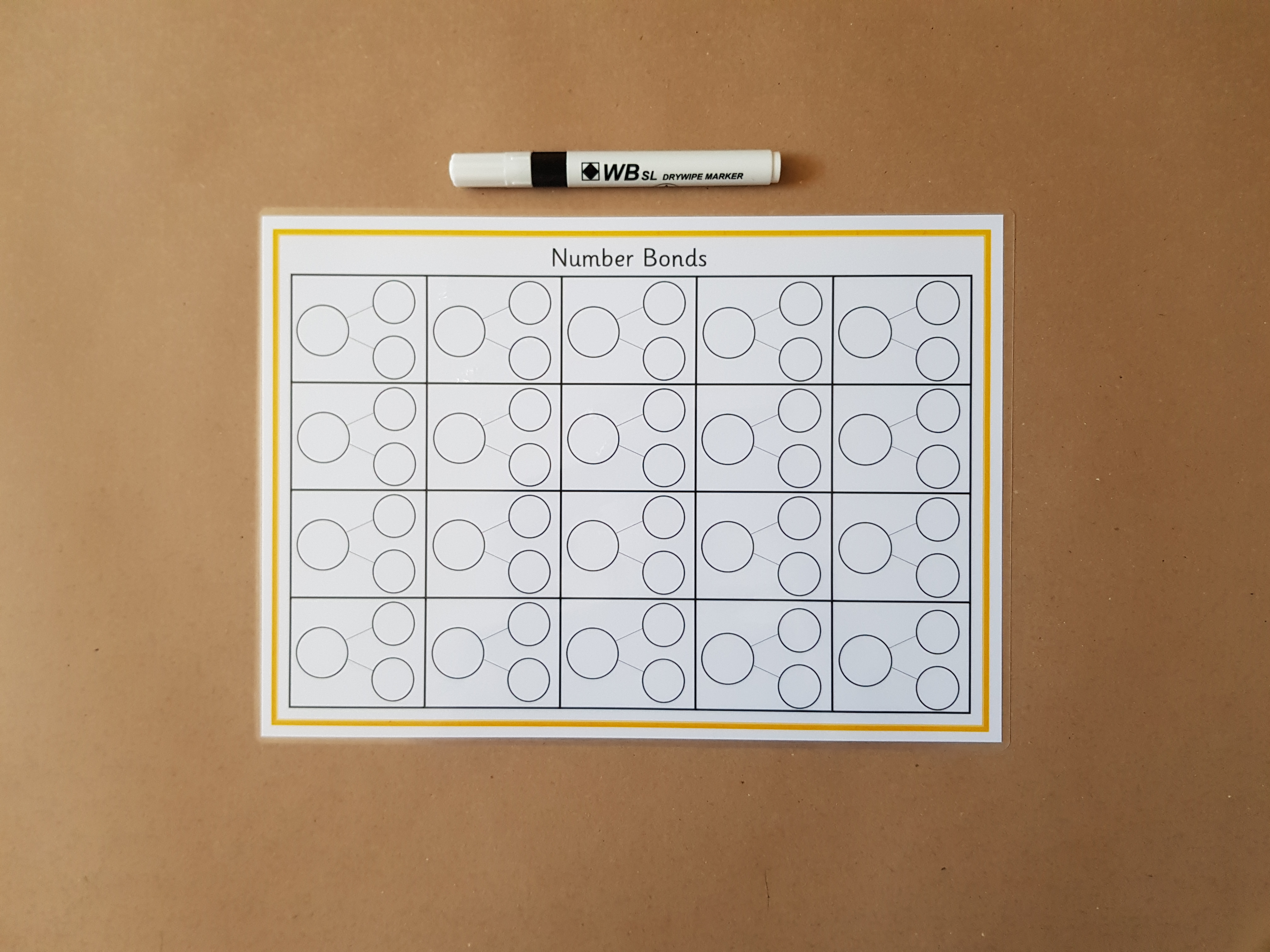 Numbers bonds blank worksheet