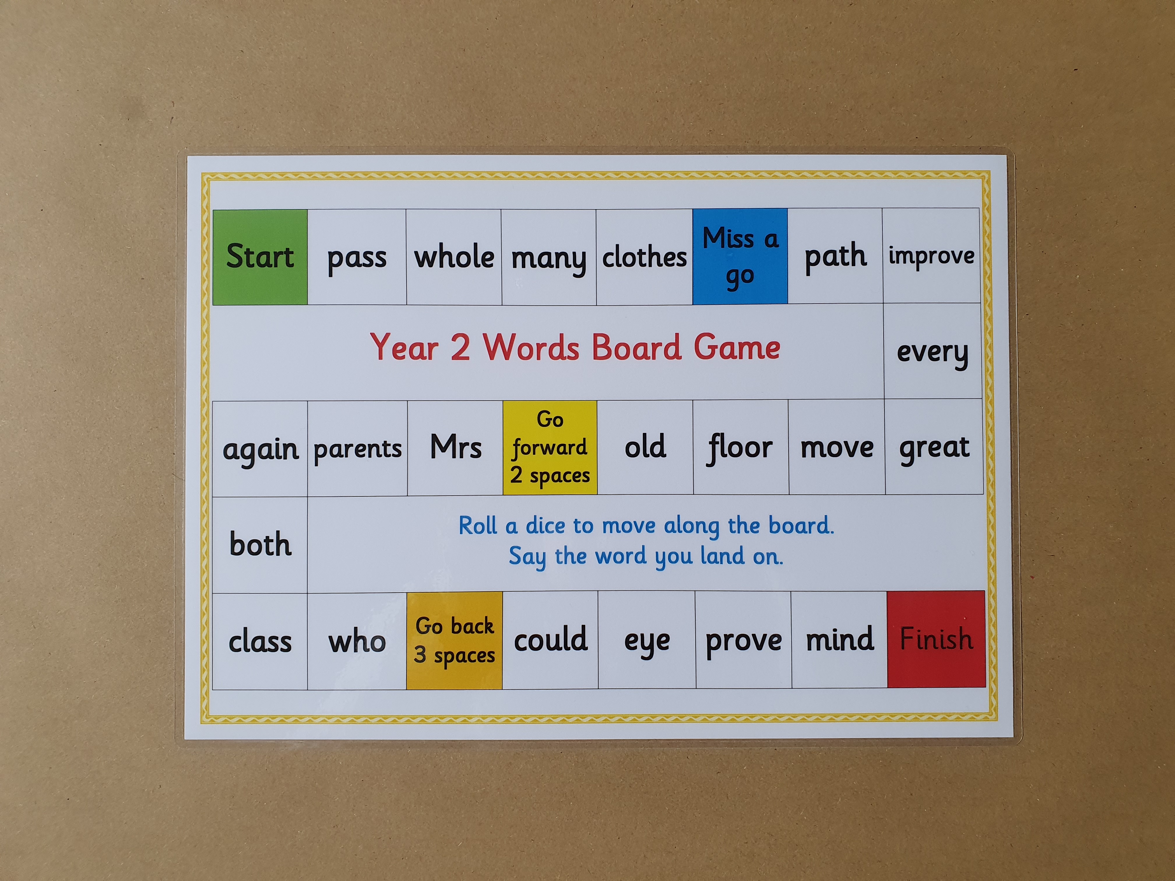 Year 2 Words - Board Games