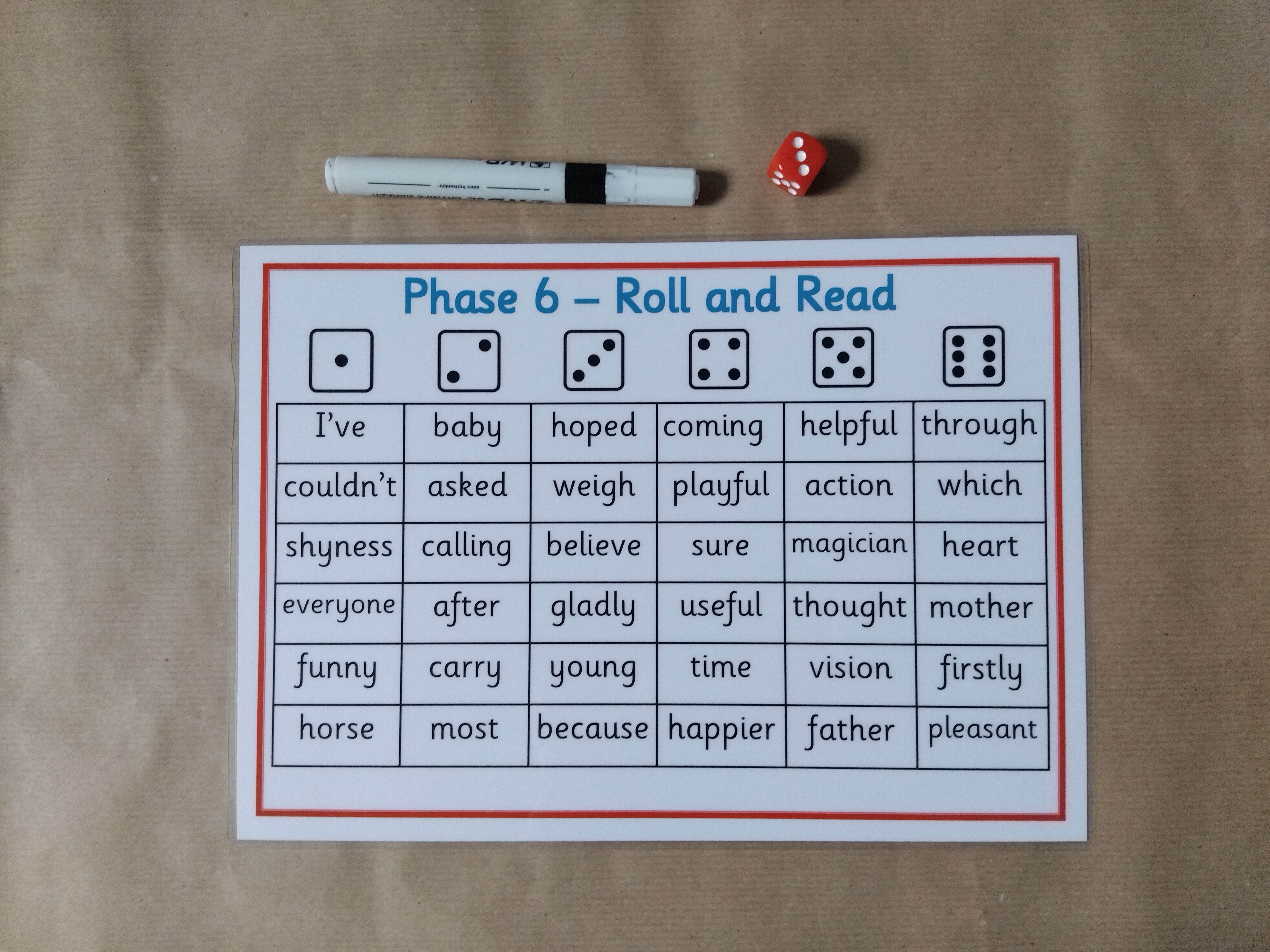 Phase 6 Roll and Read Game