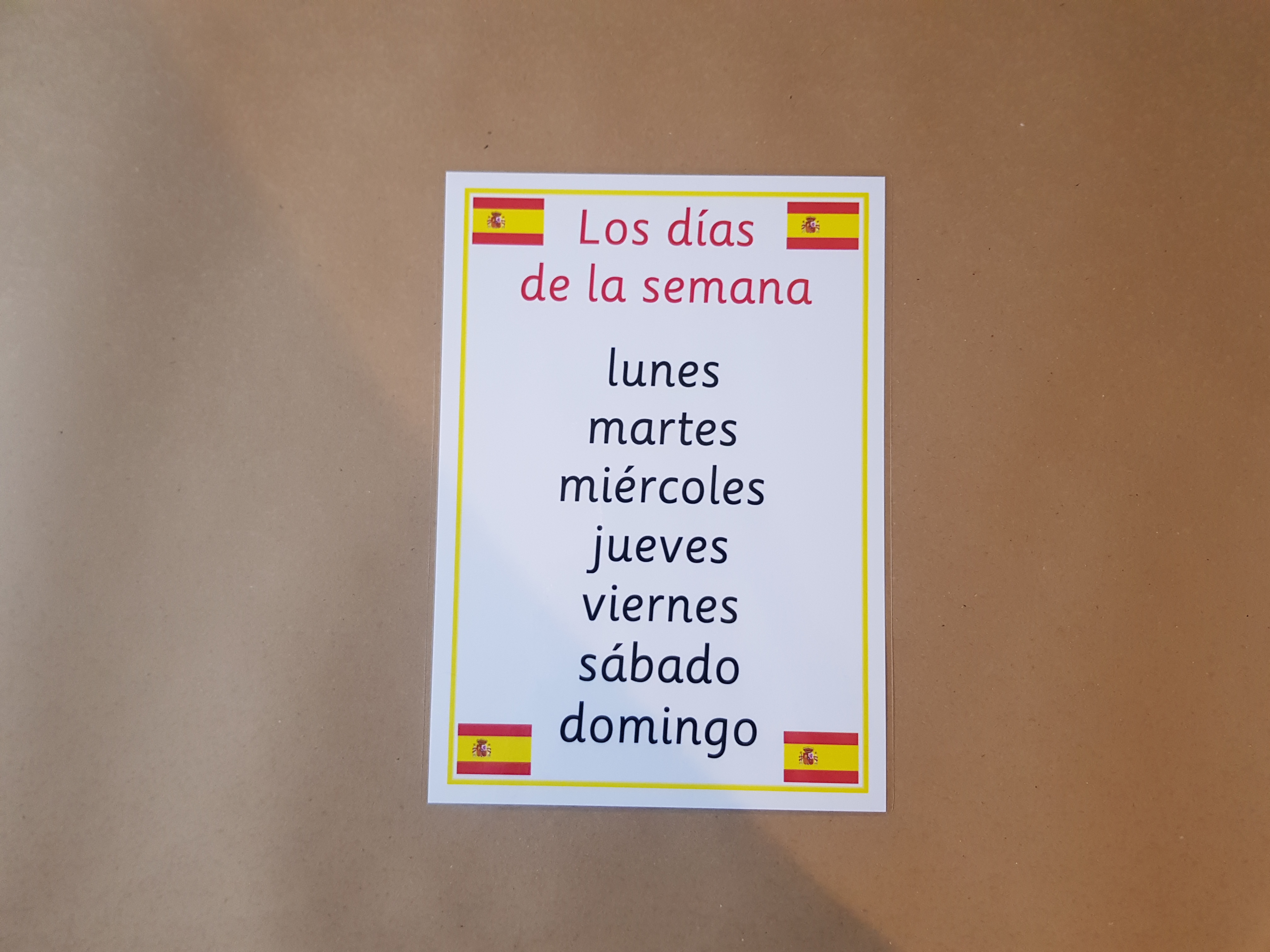Spanish Days of the Week and Months of the Year Poster