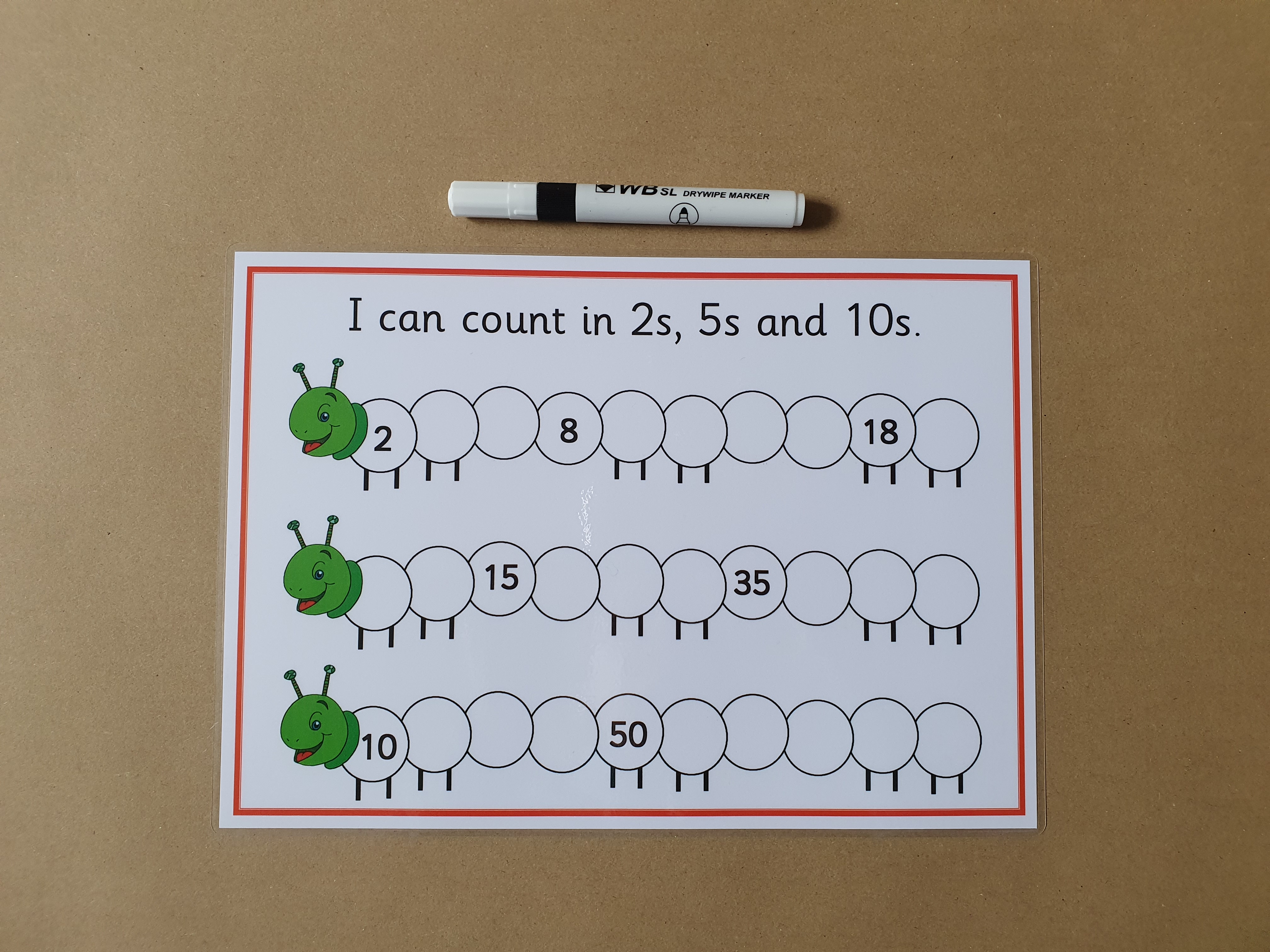 I can count in 2s, 5s and 10s missing numbers worksheet