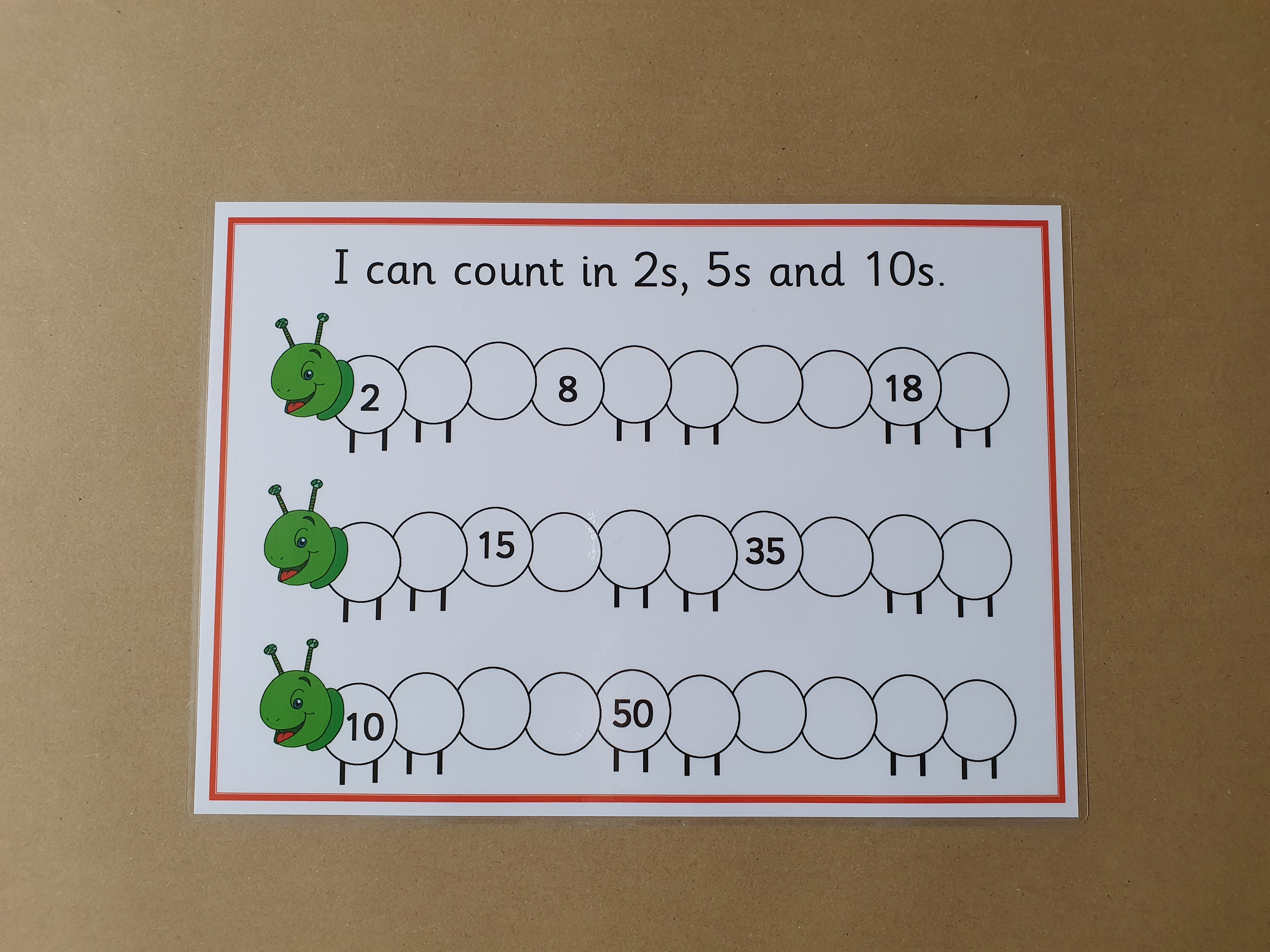 I can count in 2s, 5s and 10s missing numbers worksheet