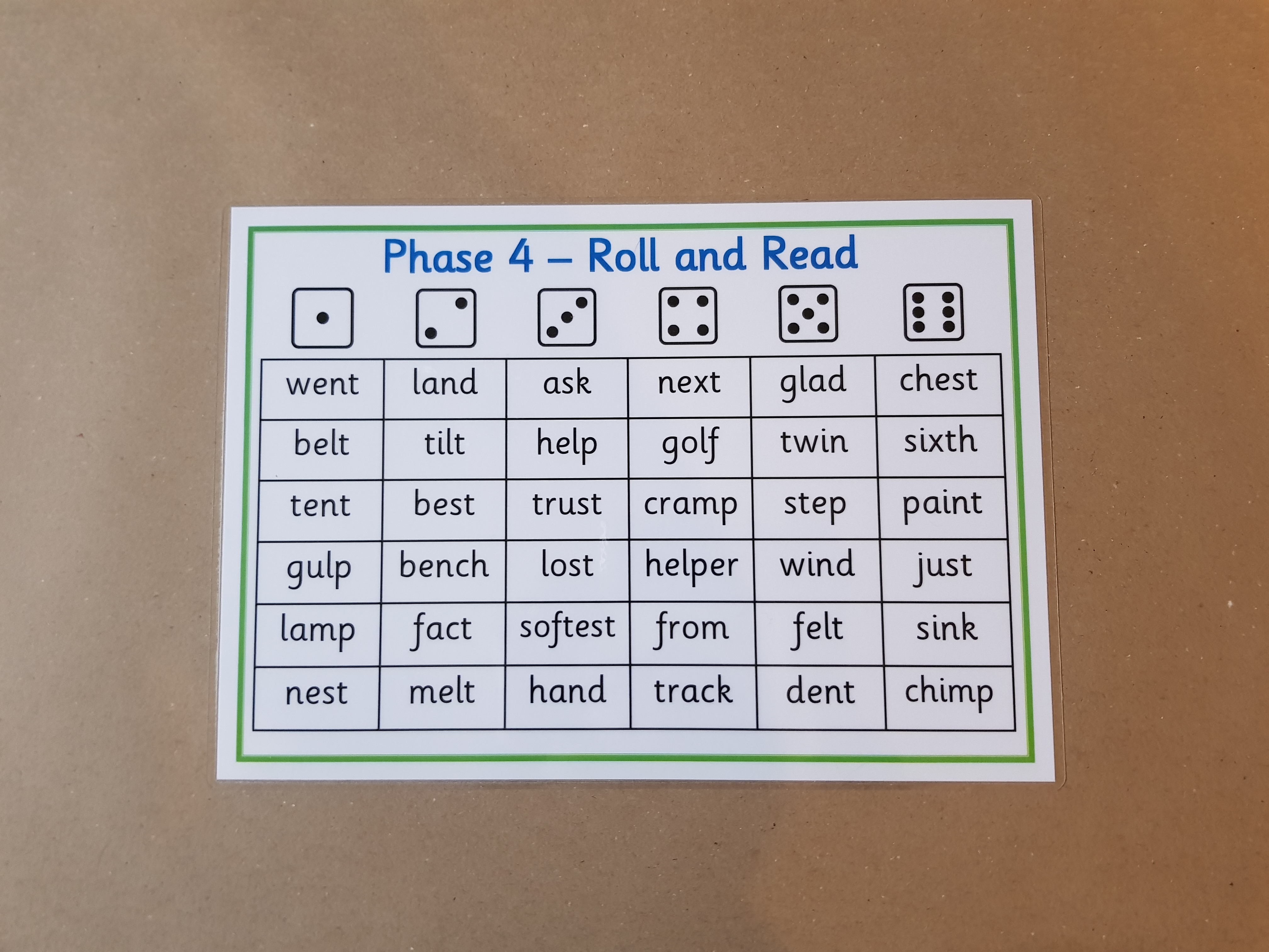Phase 4 Roll and Read Game 