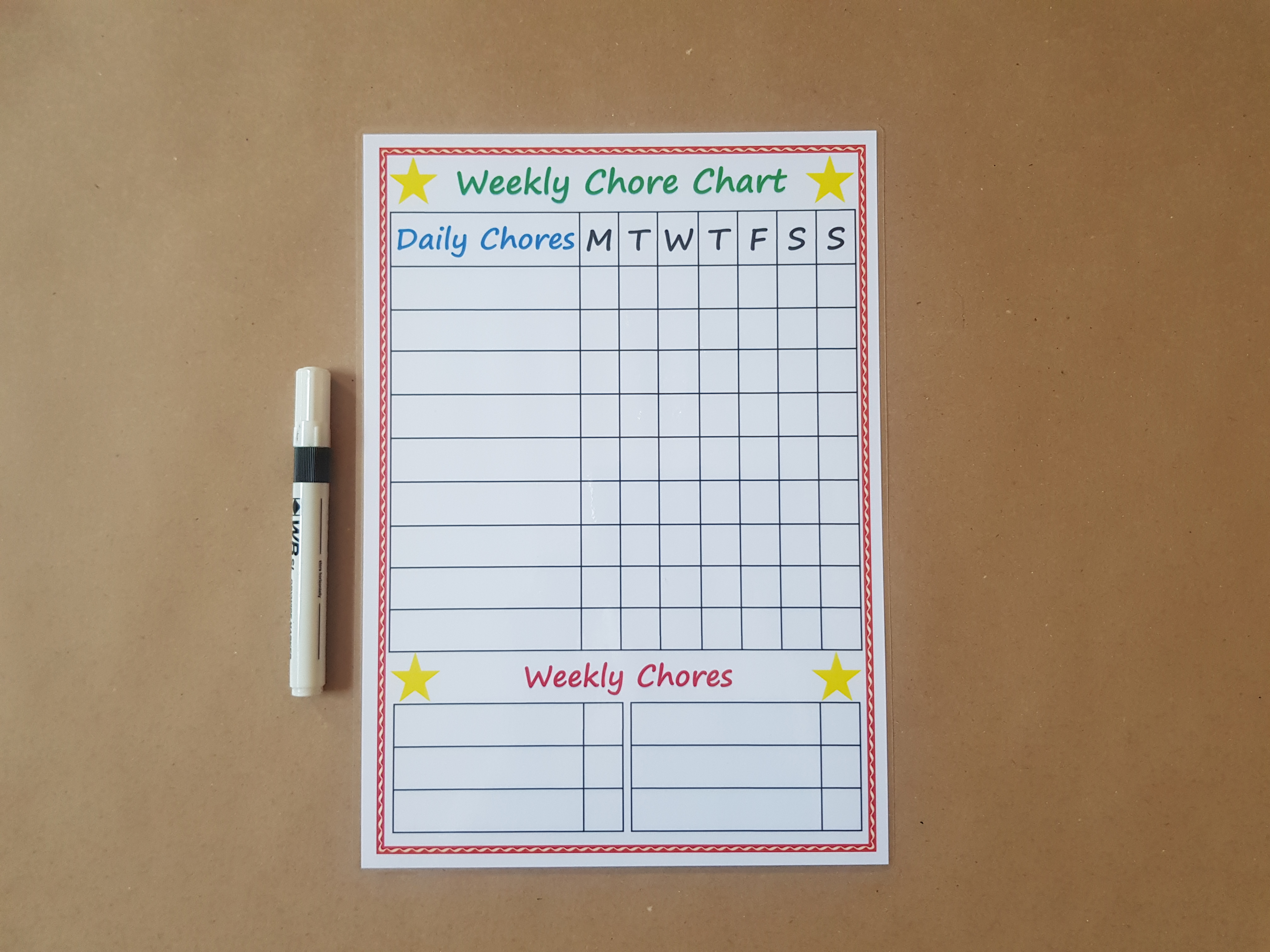 Weekly Chore Chart and dry wipe pen