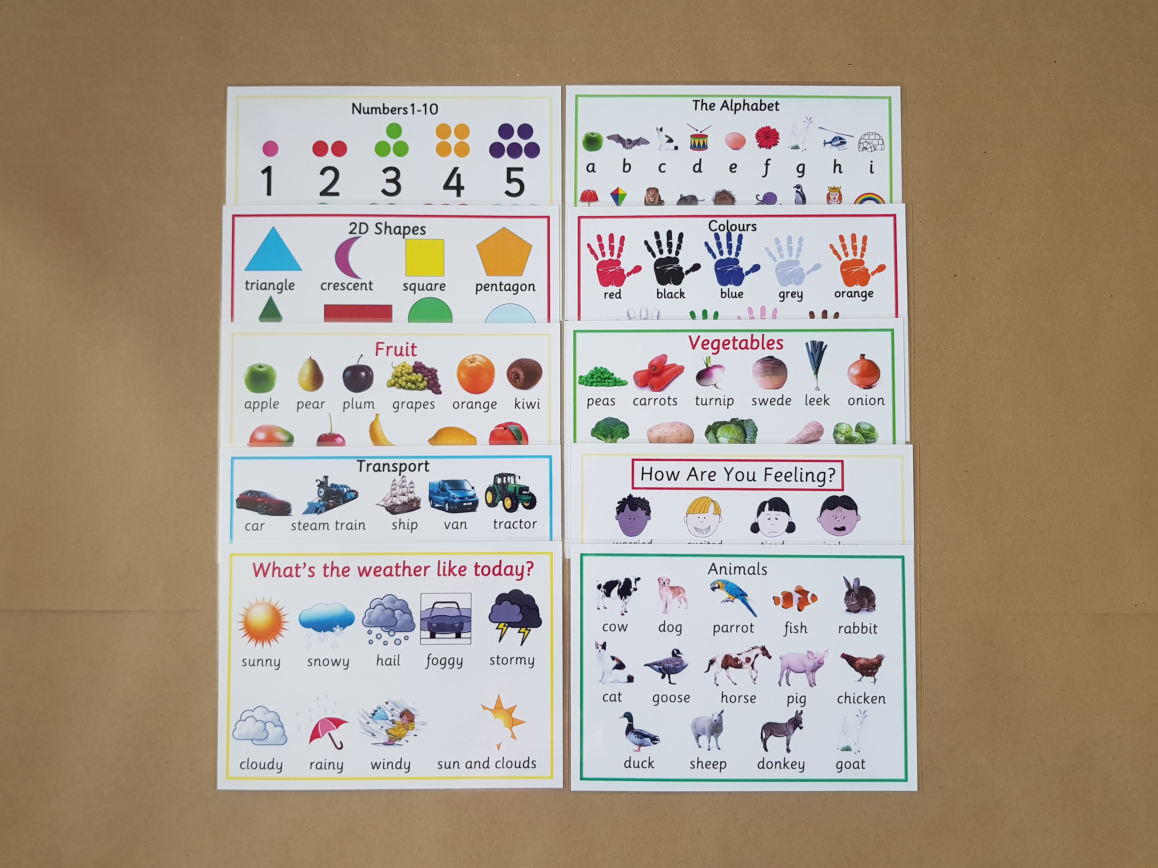 Early Learning poster bundle - 10 Laminated A4 posters