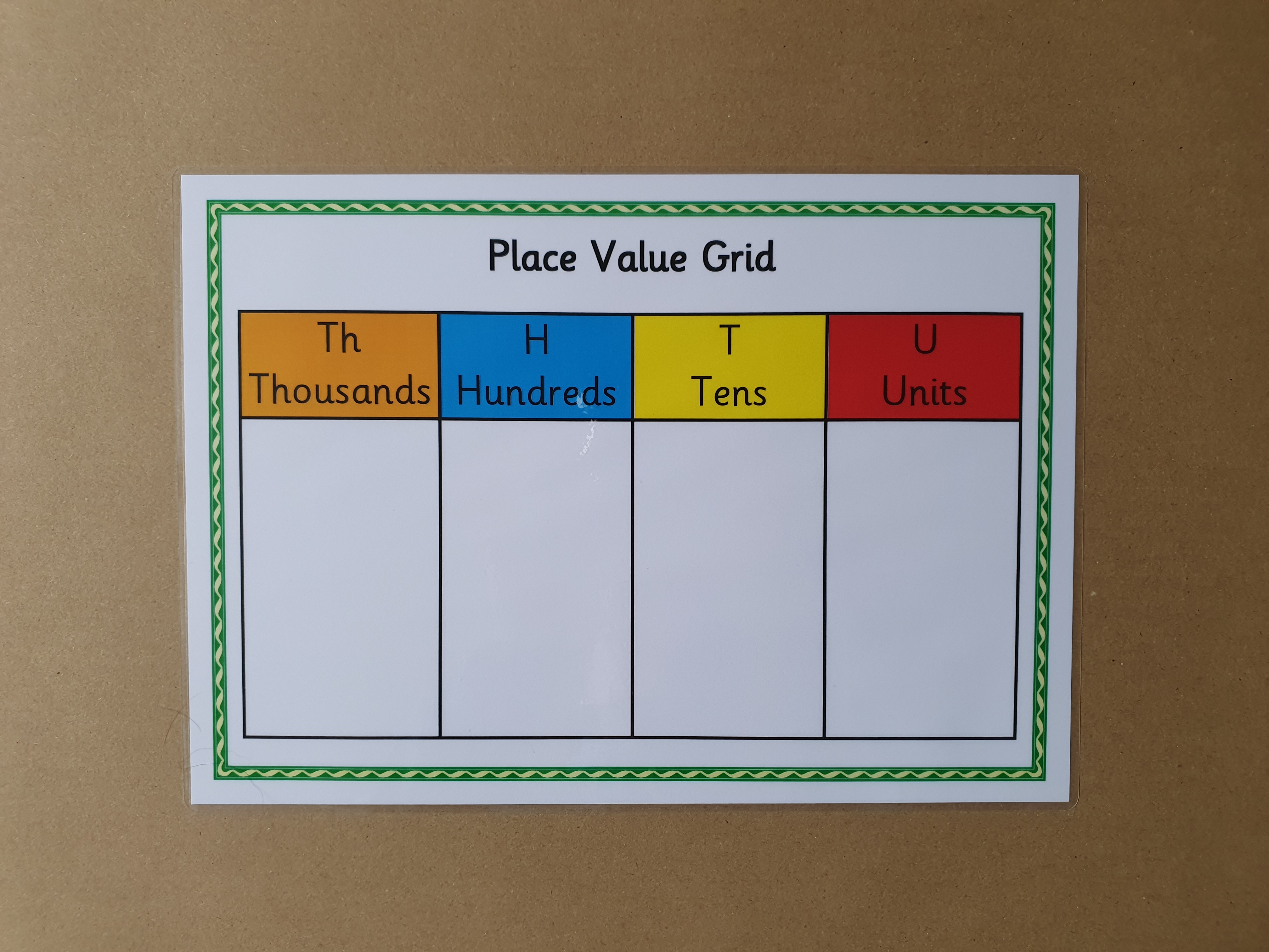 Place Value Grid - thousands, hundreds, tens and ones - Numeracy teaching resource 