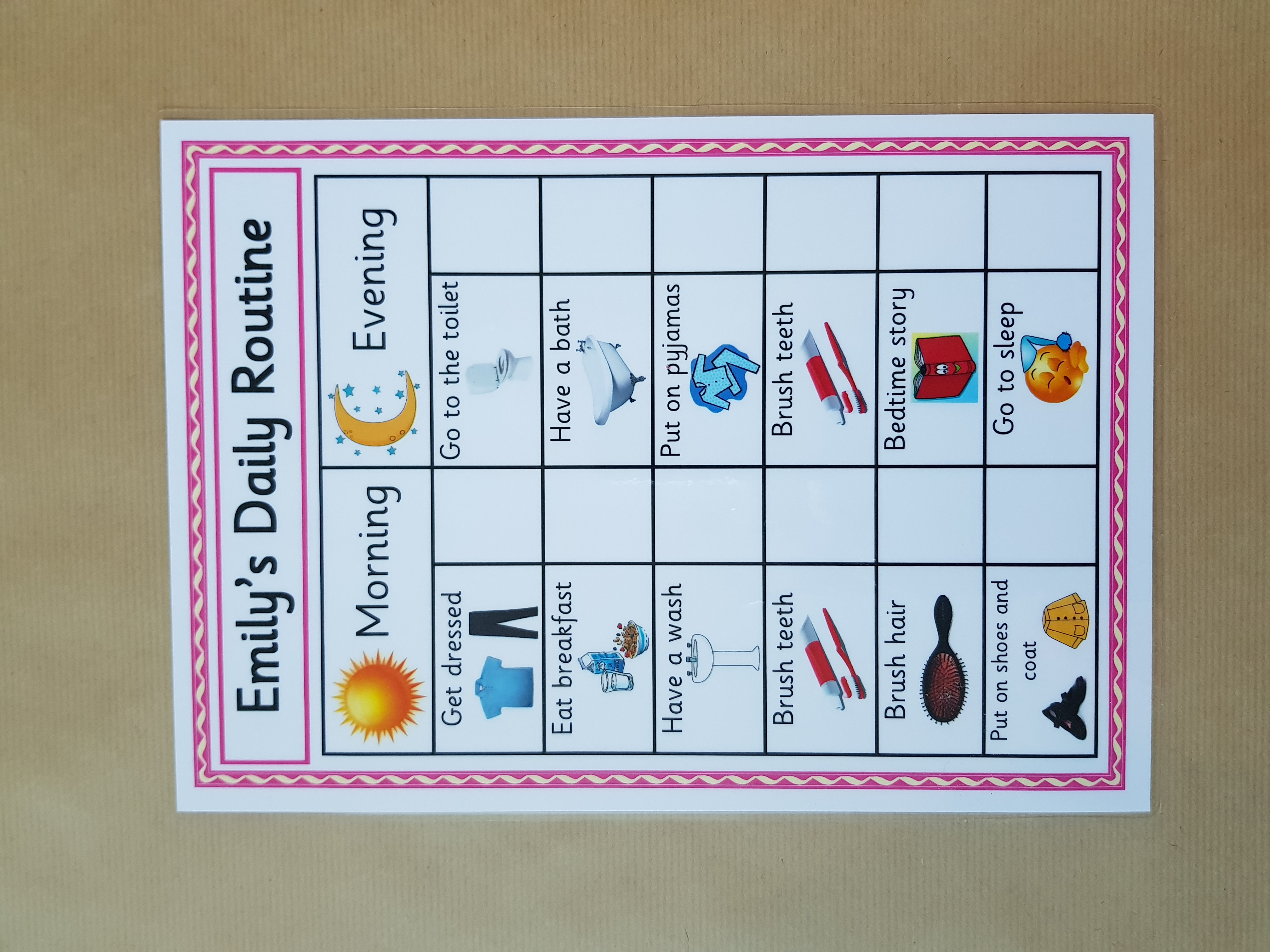 Personalised Daily Routine Chart