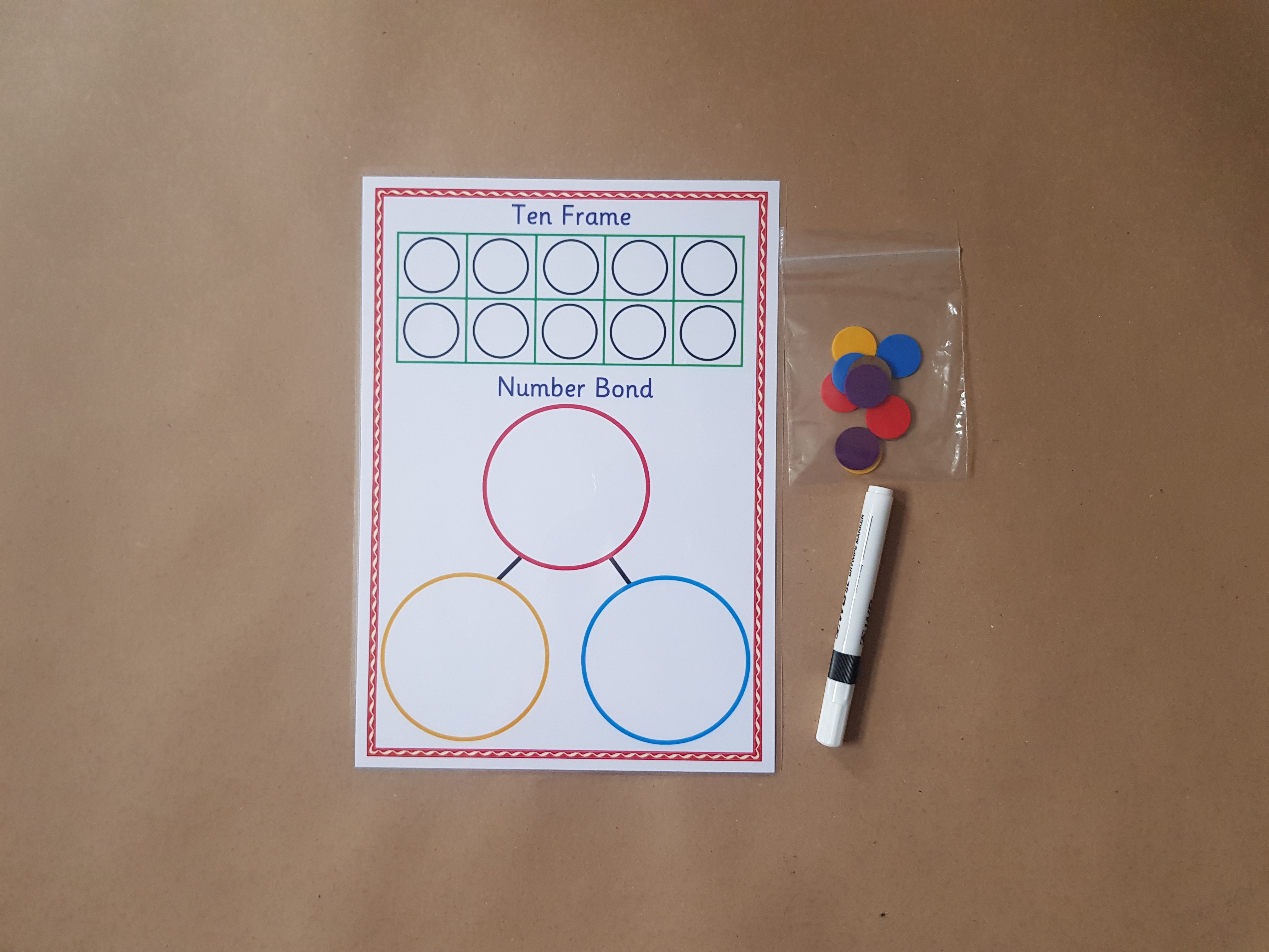 Number bonds and ten frame - A4 Mat 