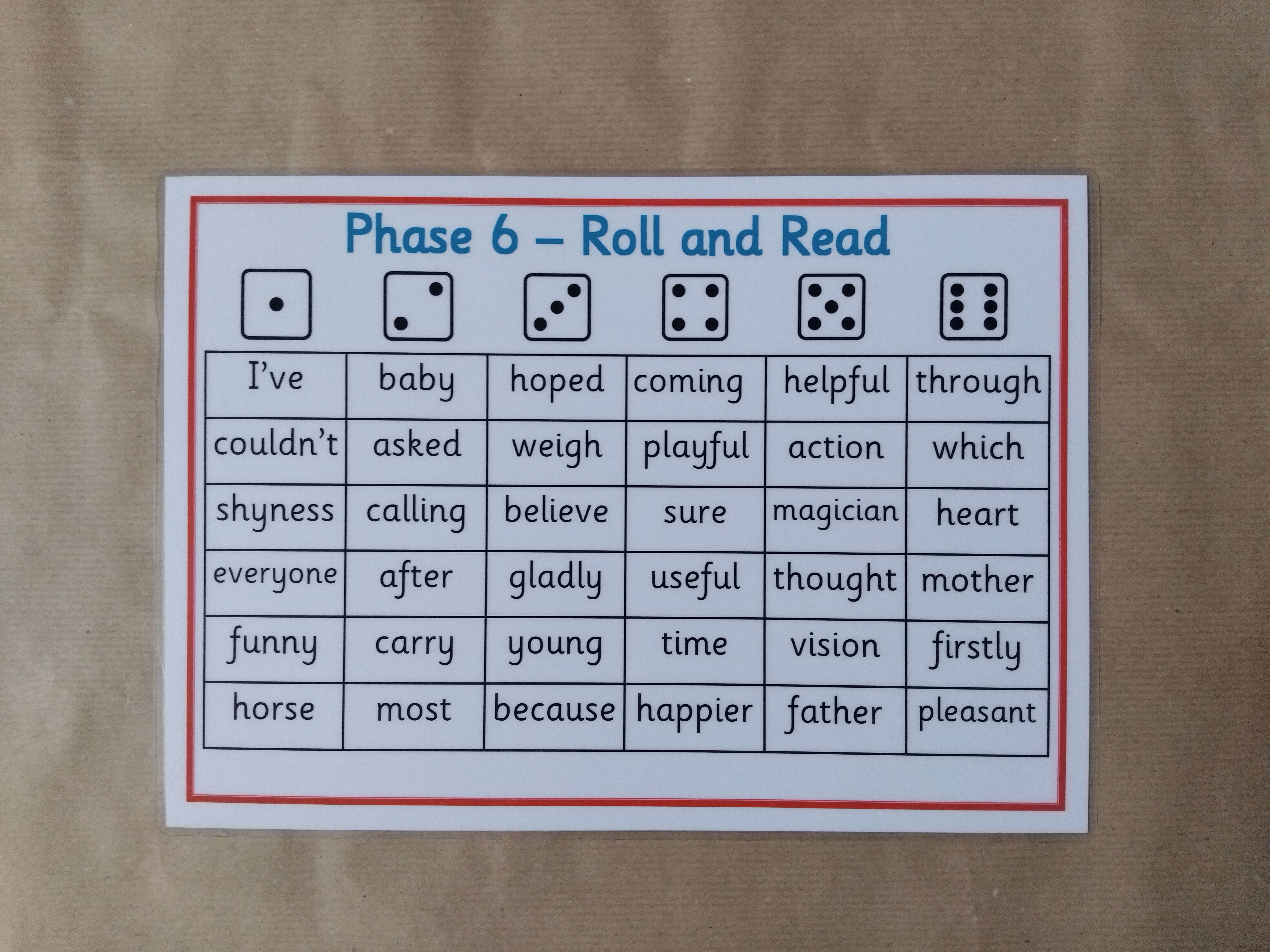 Phase 6 Roll and Read Game