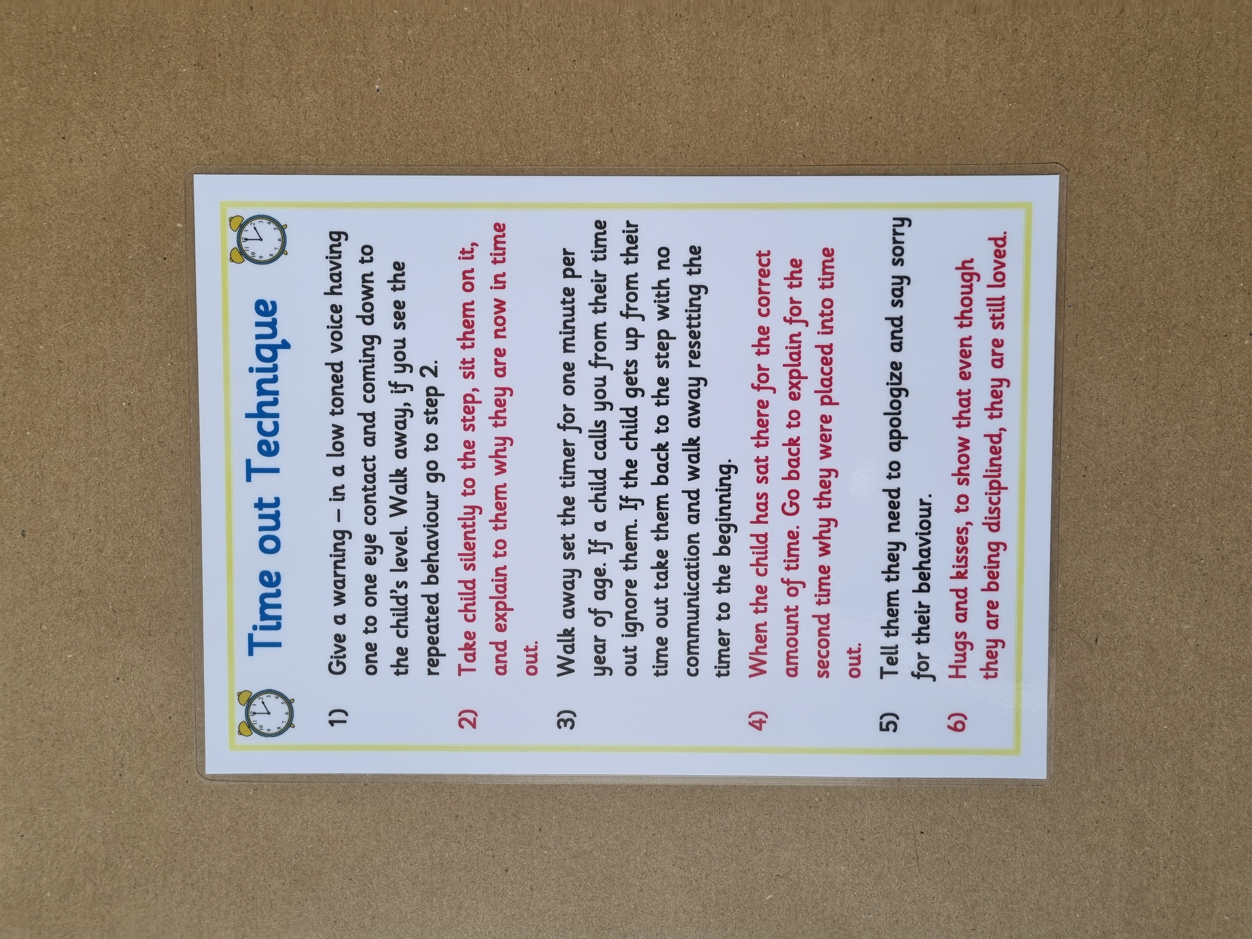 Time out technique - A4 poster 