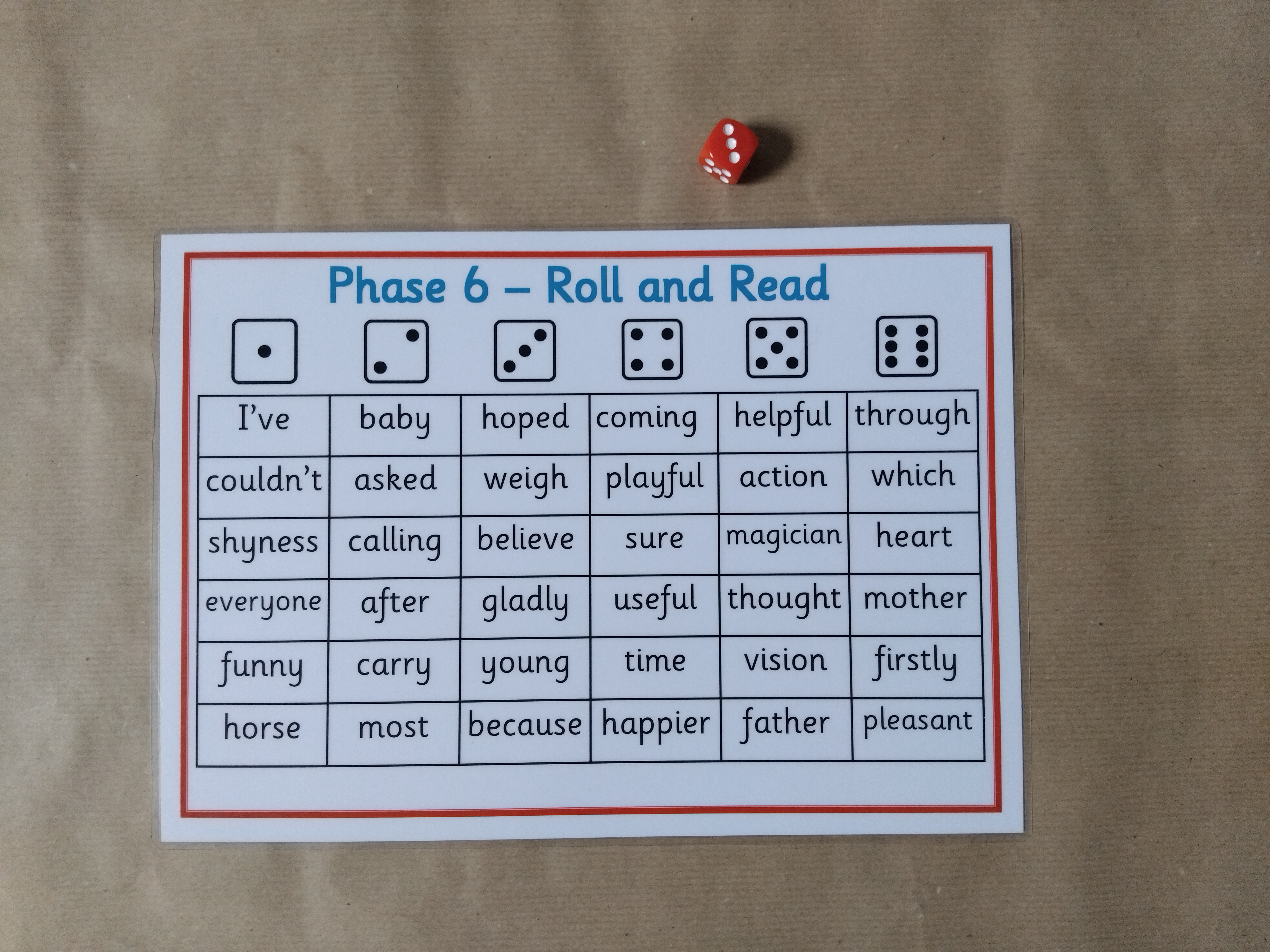 Phase 6 Roll and Read Game