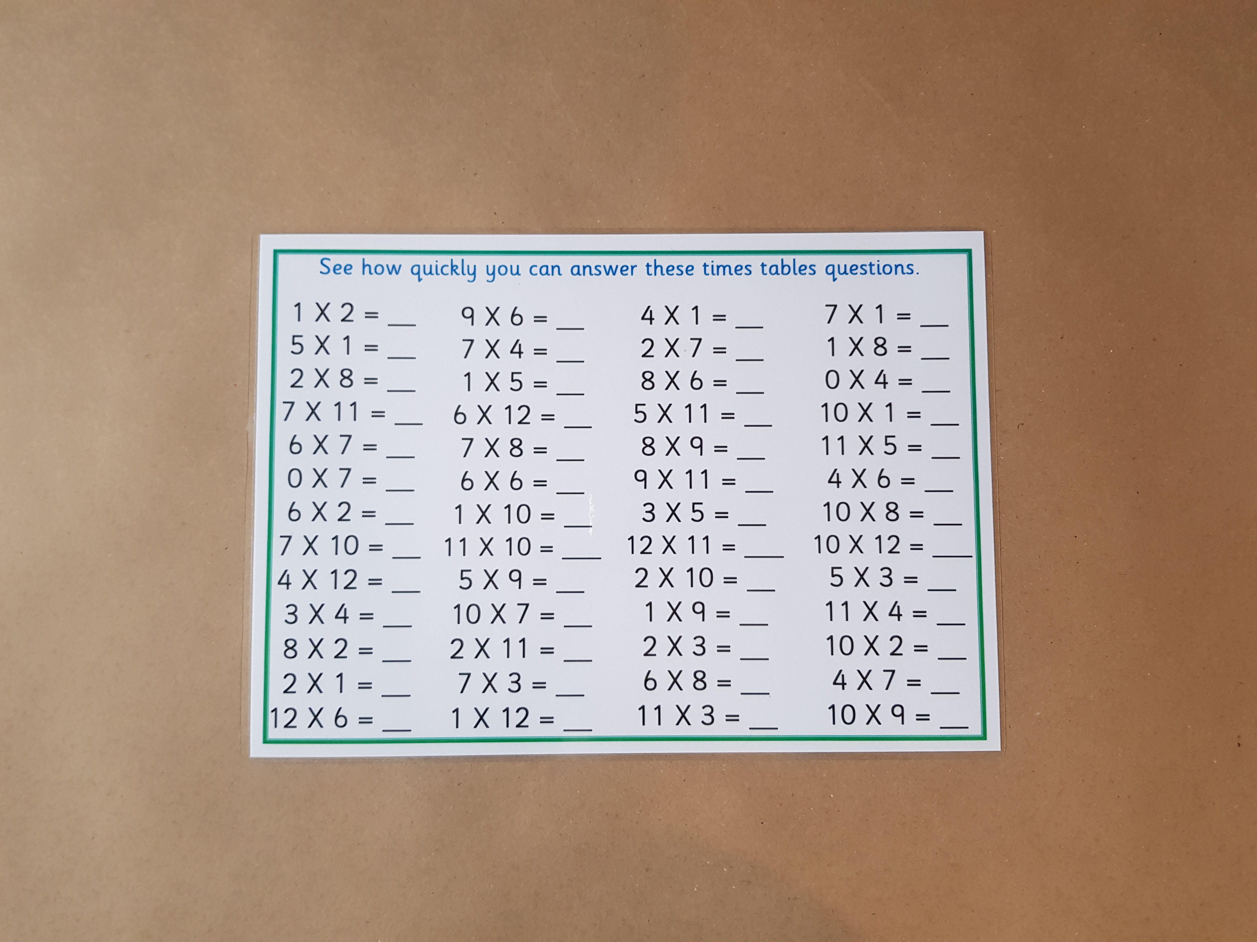 Times Tables Practice worksheets - KS2 Numeracy Teaching Resource 