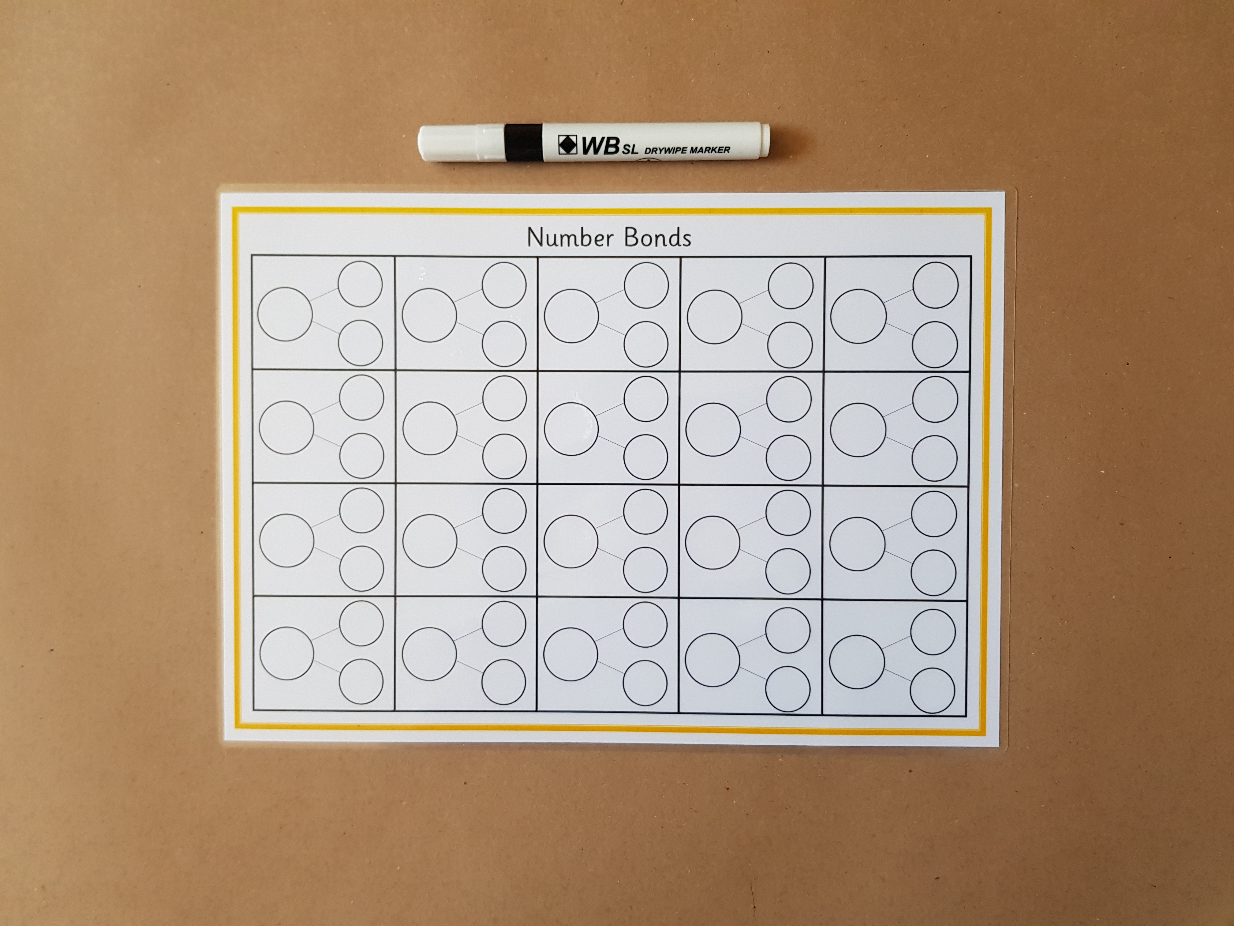 Numbers bonds blank worksheet