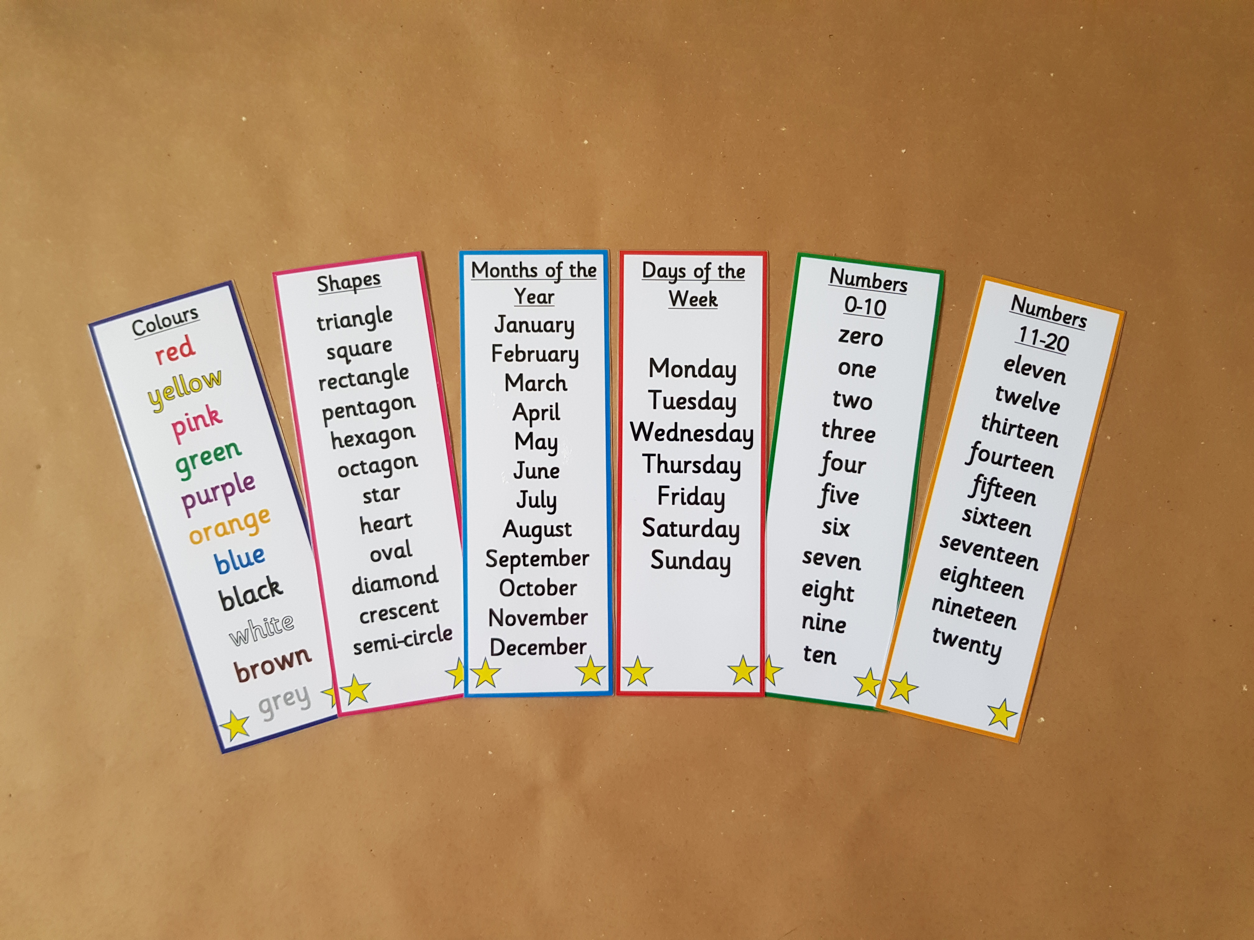 Early Learning Bookmarks