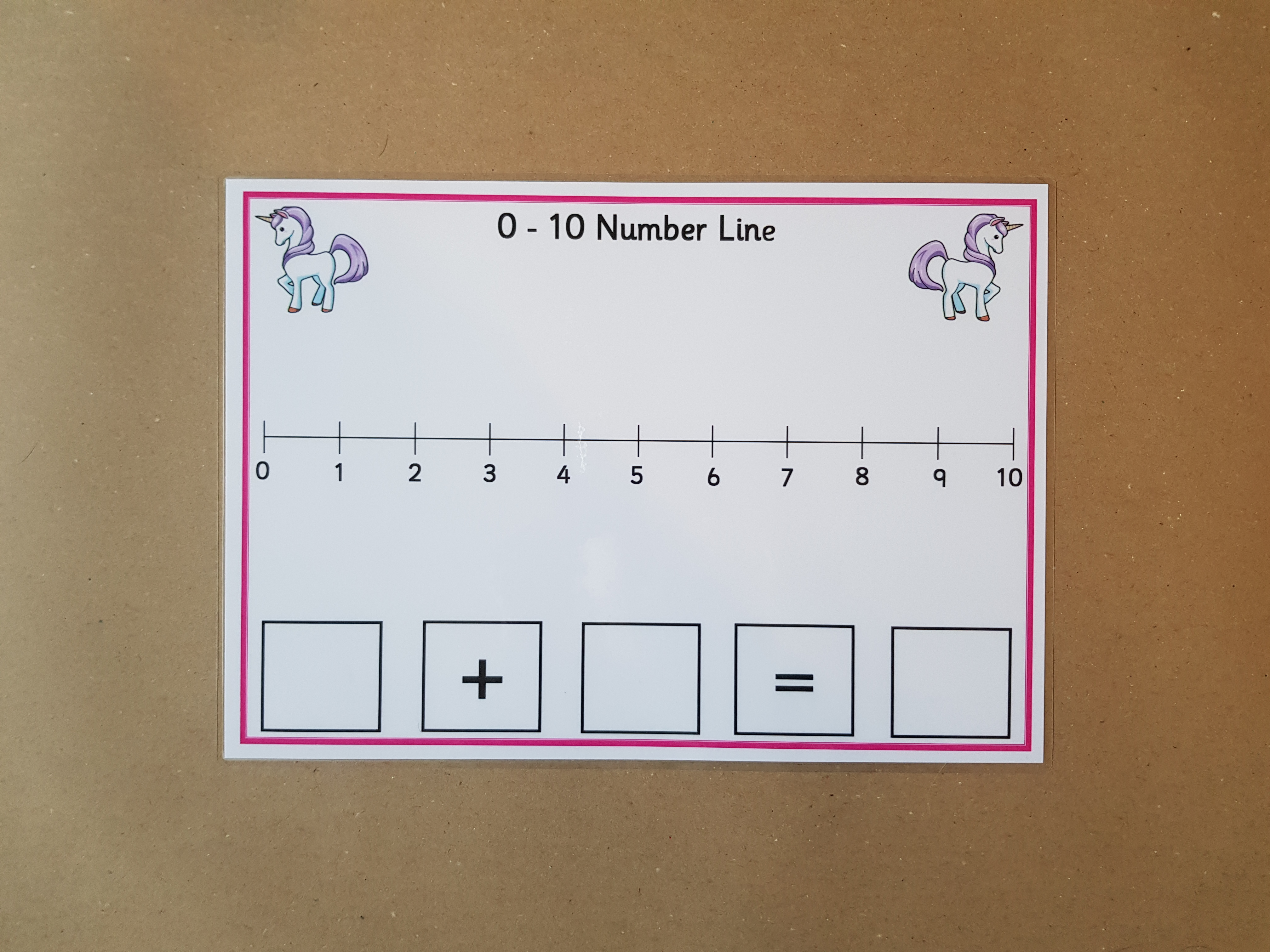 Unicorn addition and subtraction number lines - 0-10