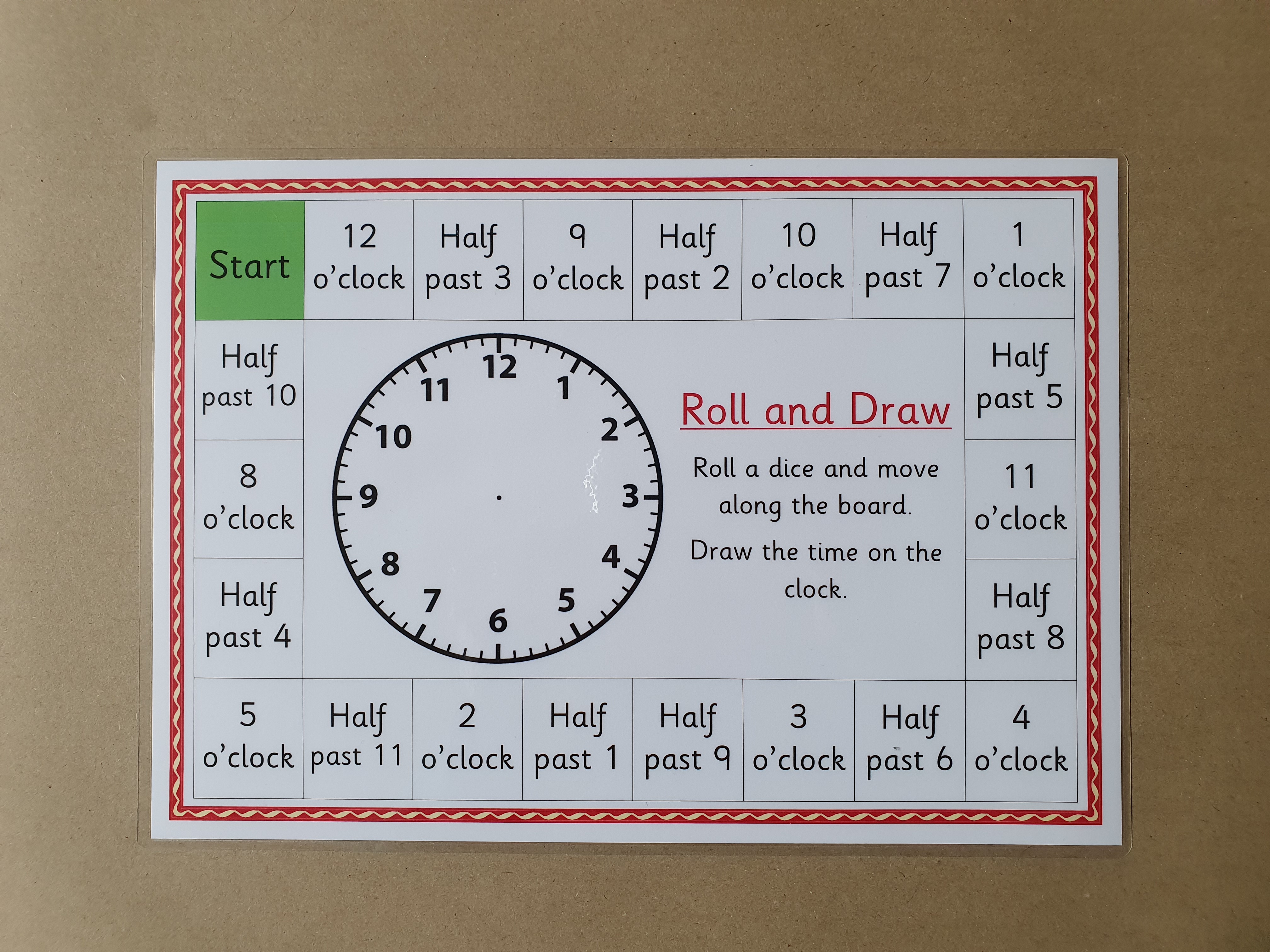 Roll and draw the time - o'clock/half past