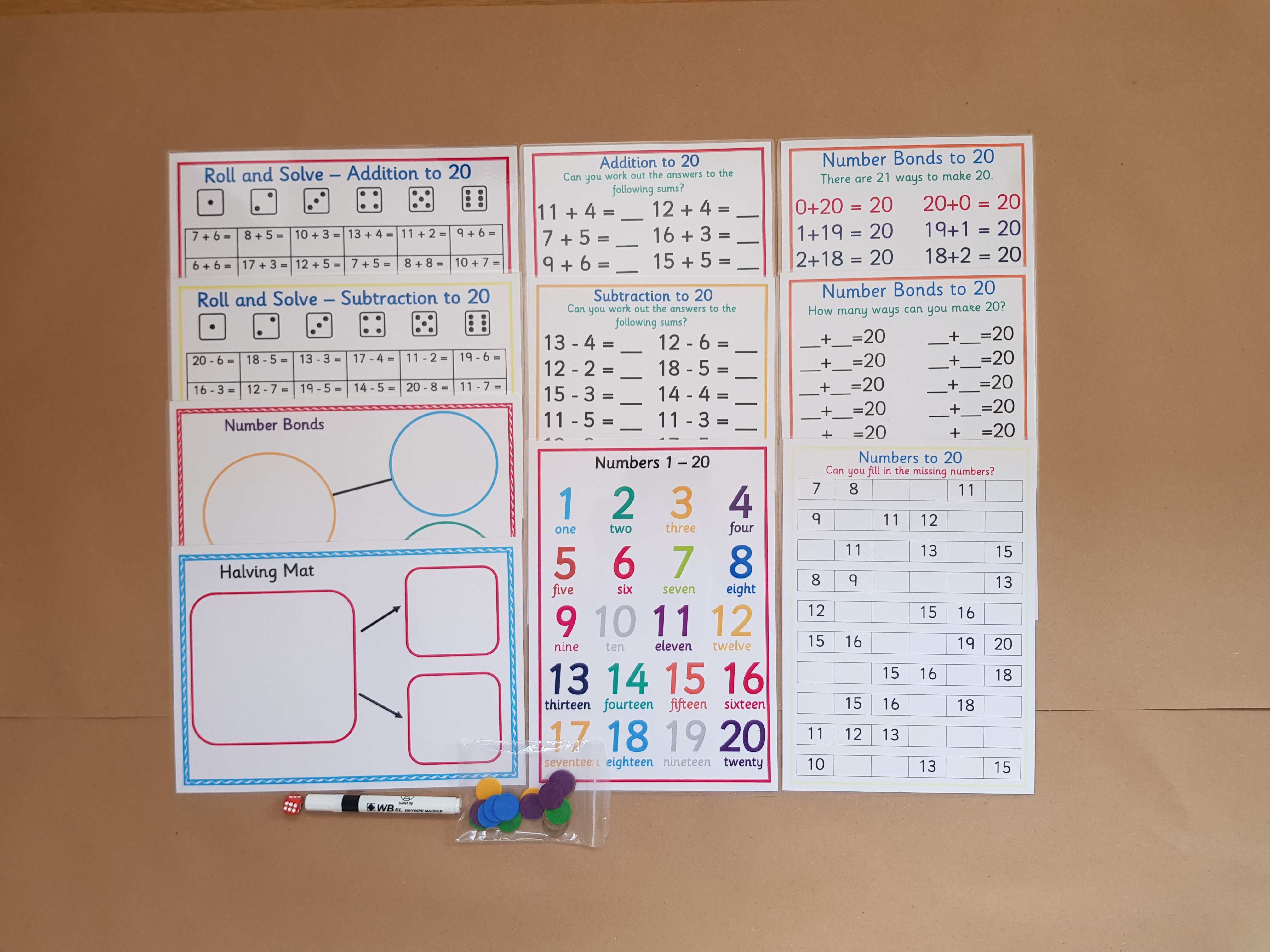 Numbers to 20 bundle, addition, subtraction, number bonds 