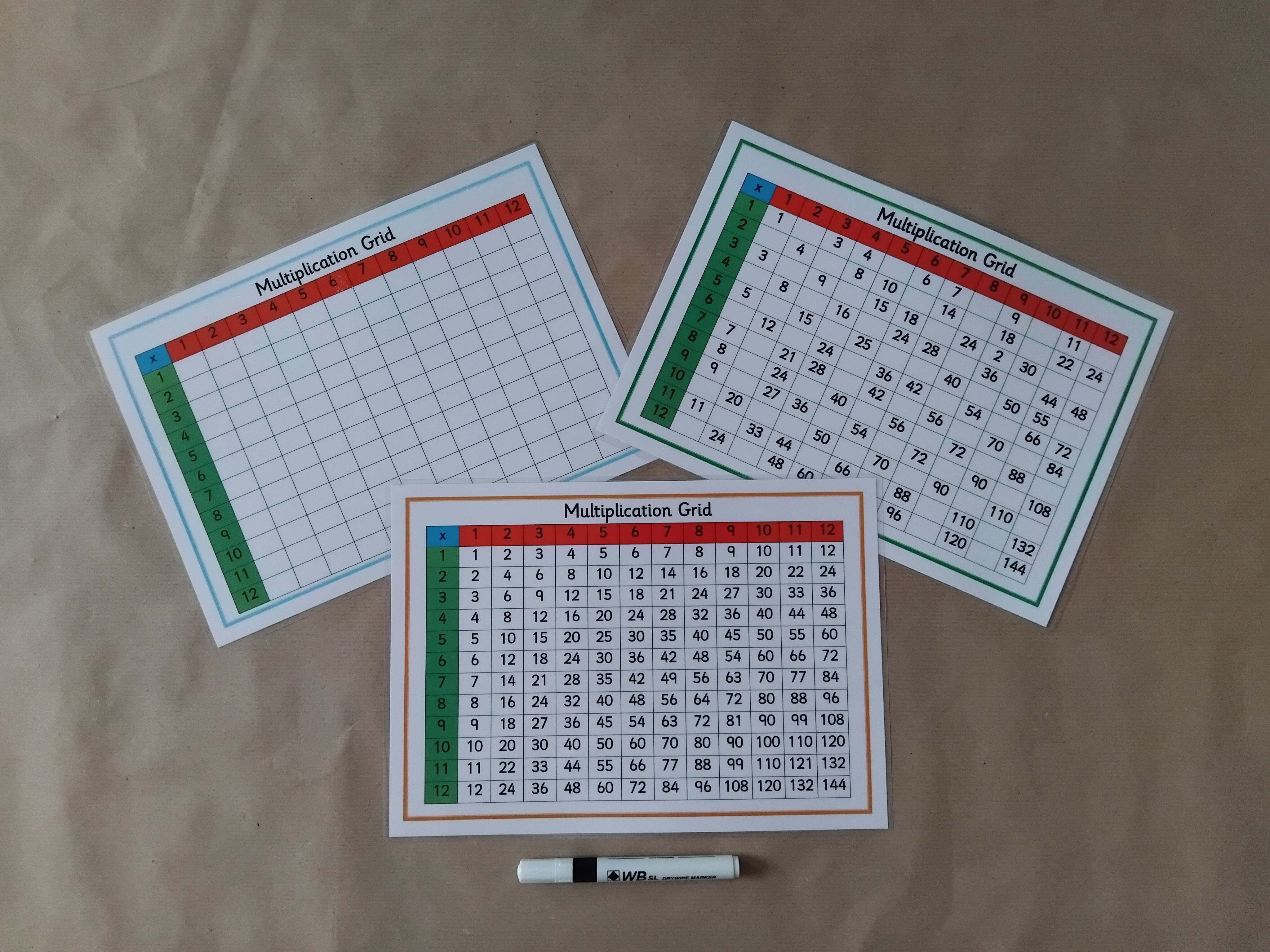 Multiplication Grid Bundle - Reusable worksheet, KS2 Numeracy Resource