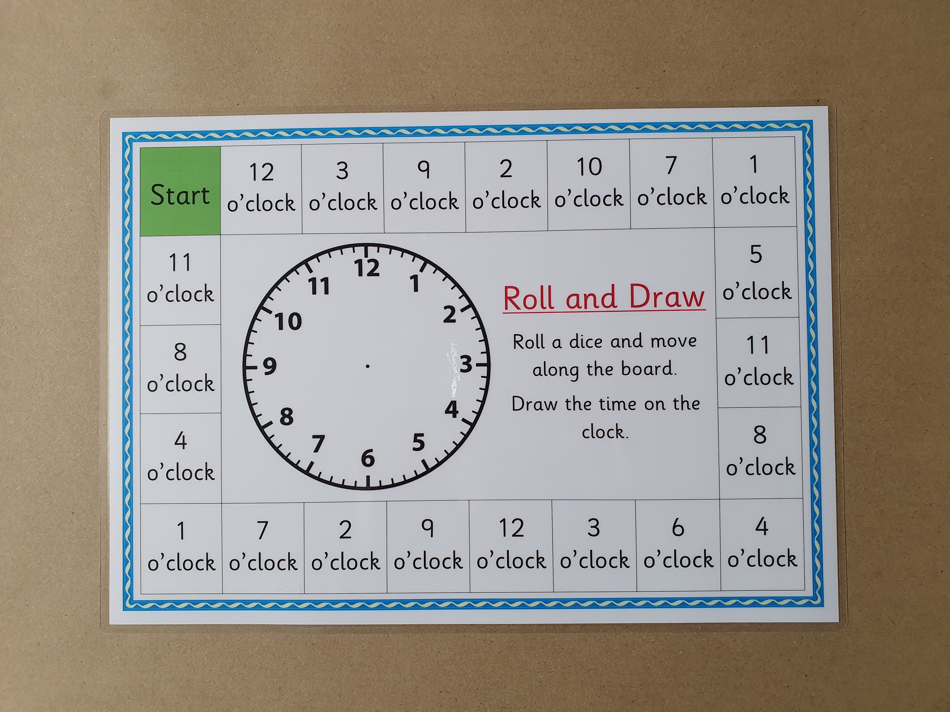 Roll and draw the time - o'clock