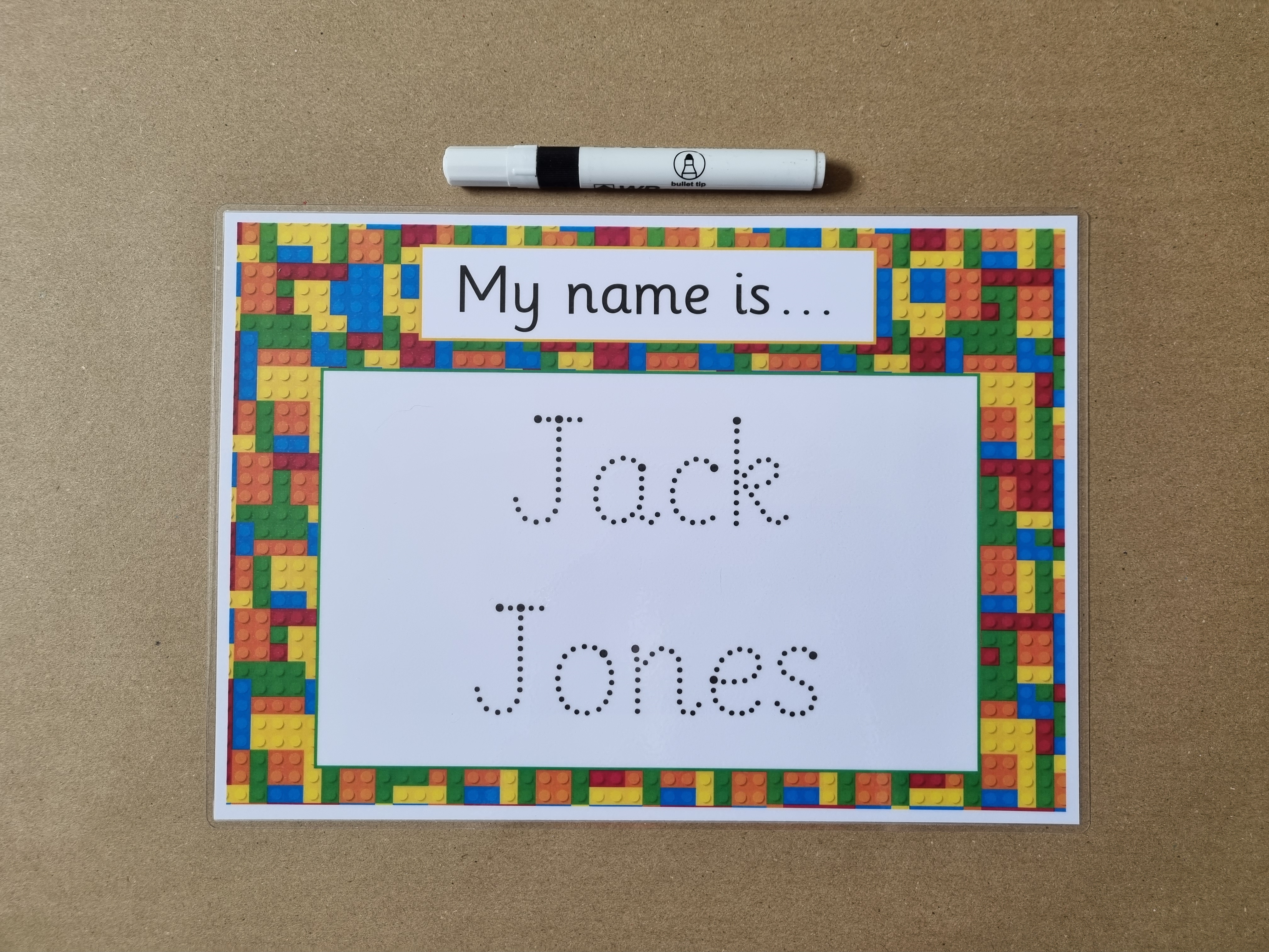 Personalised Name Card - building block design