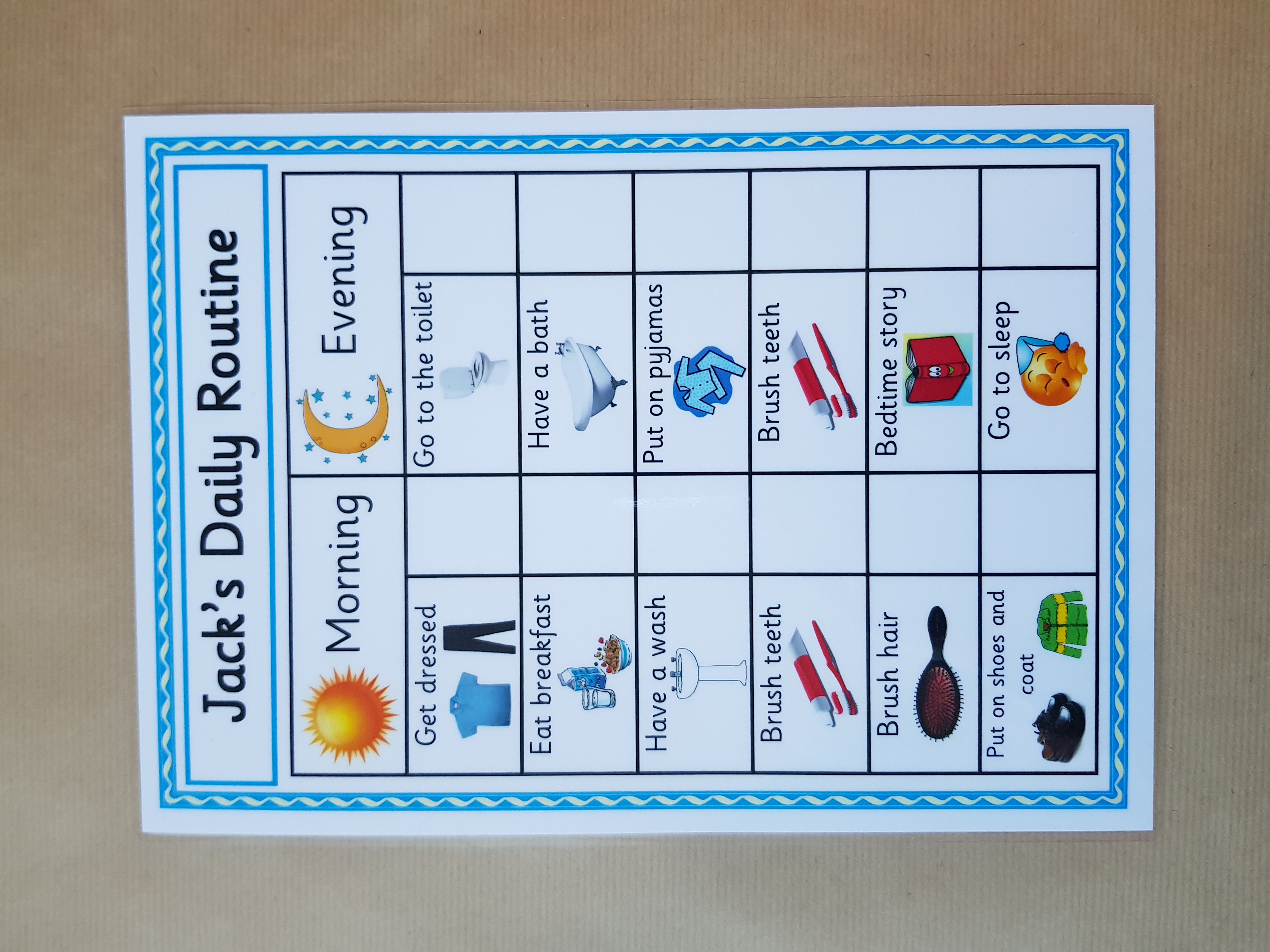 Personalised Daily Routine Chart