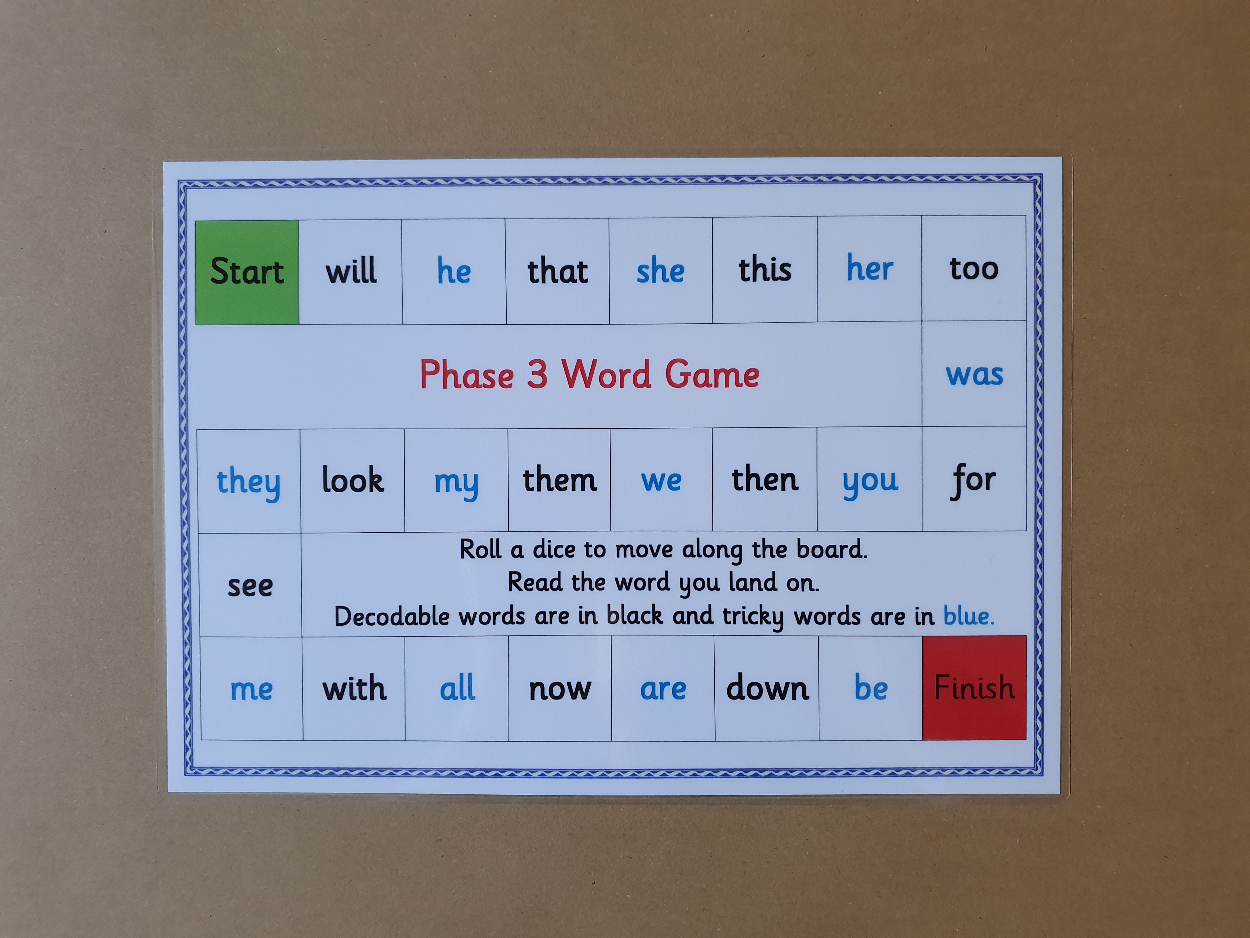Phase 3 Words - Board Game