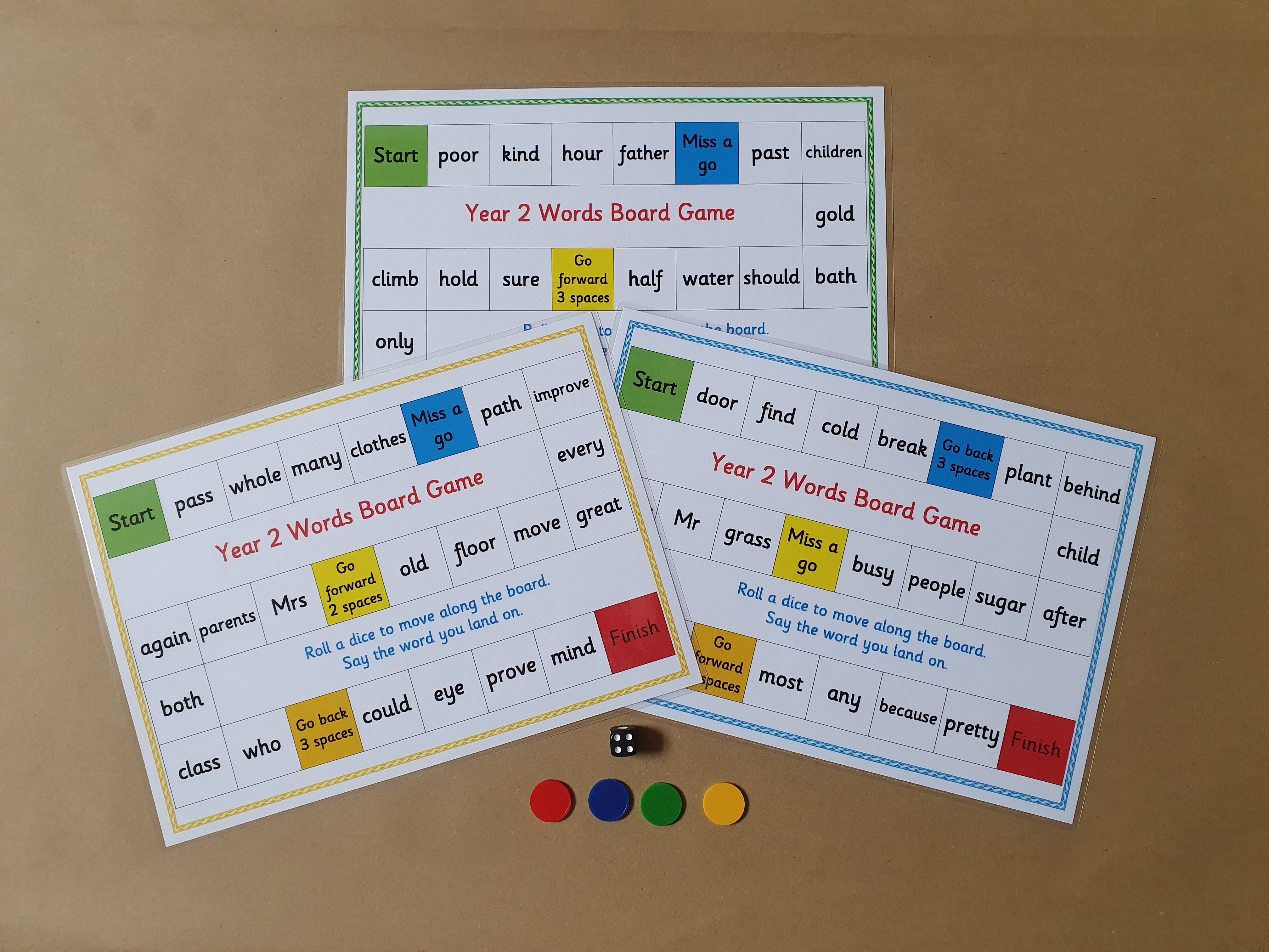 Year 2 Words - Board Games