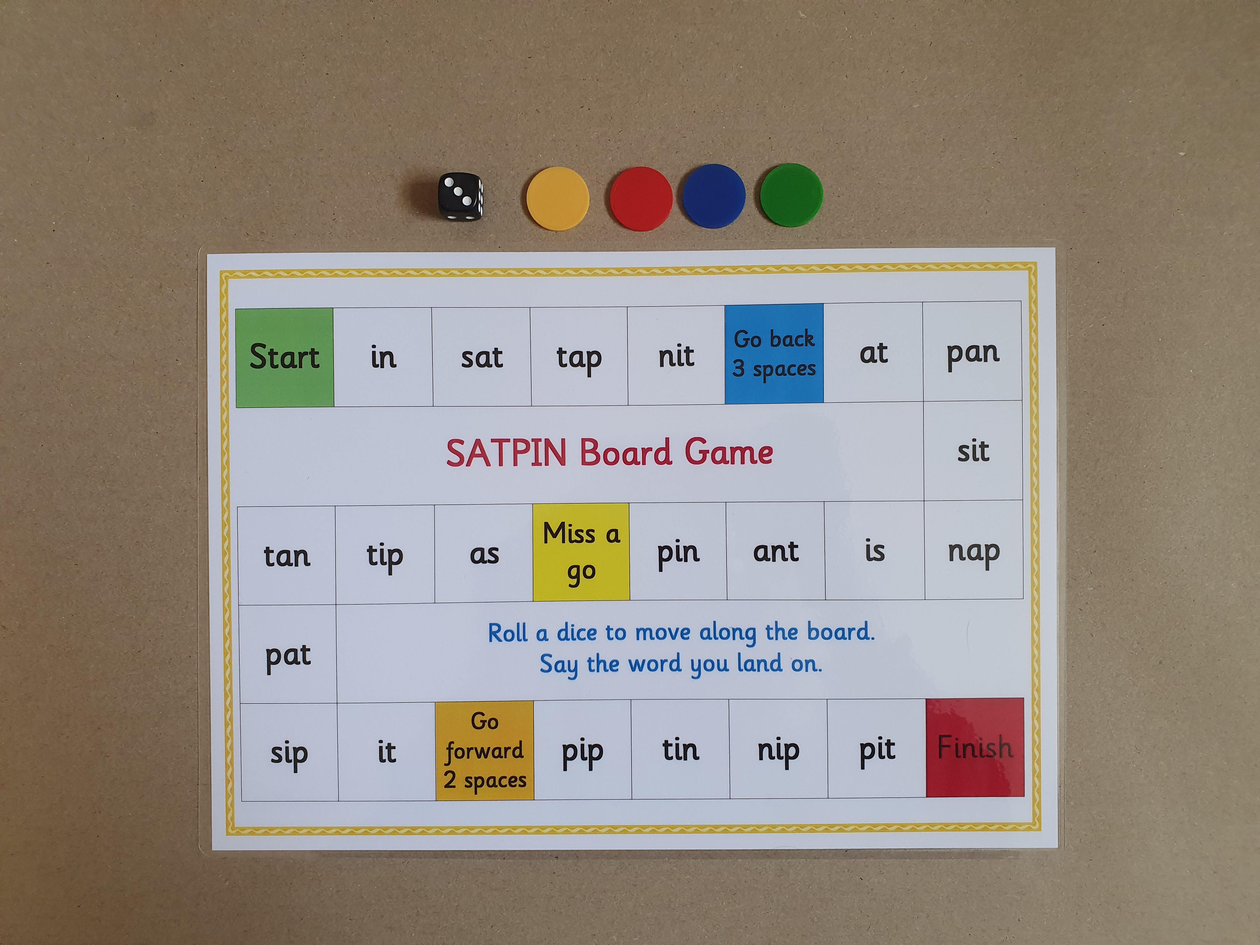 SATPIN Board Game - Phase 2 phonics