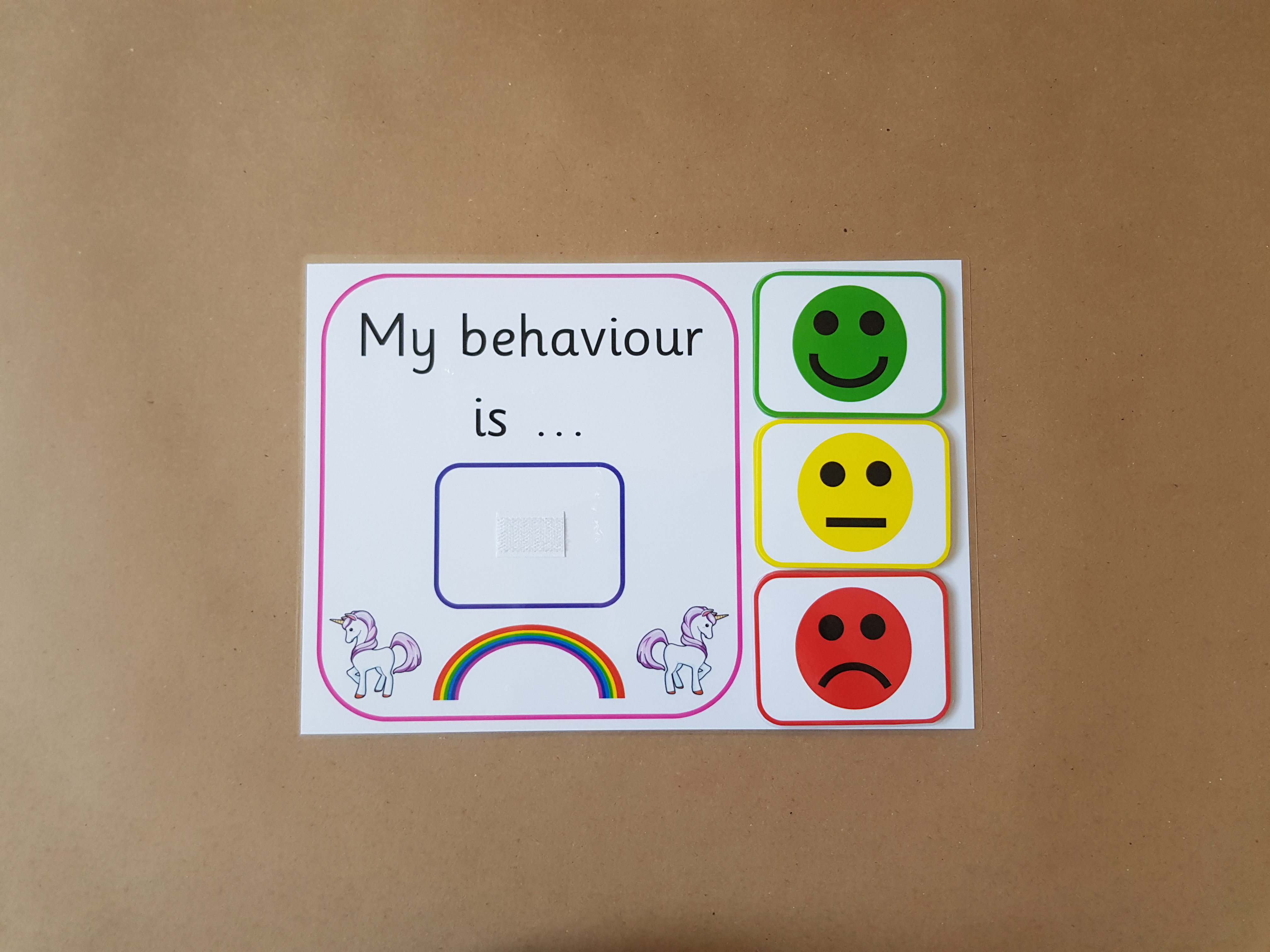 My behaviour is ... , behaviour reward chart - unicorn design