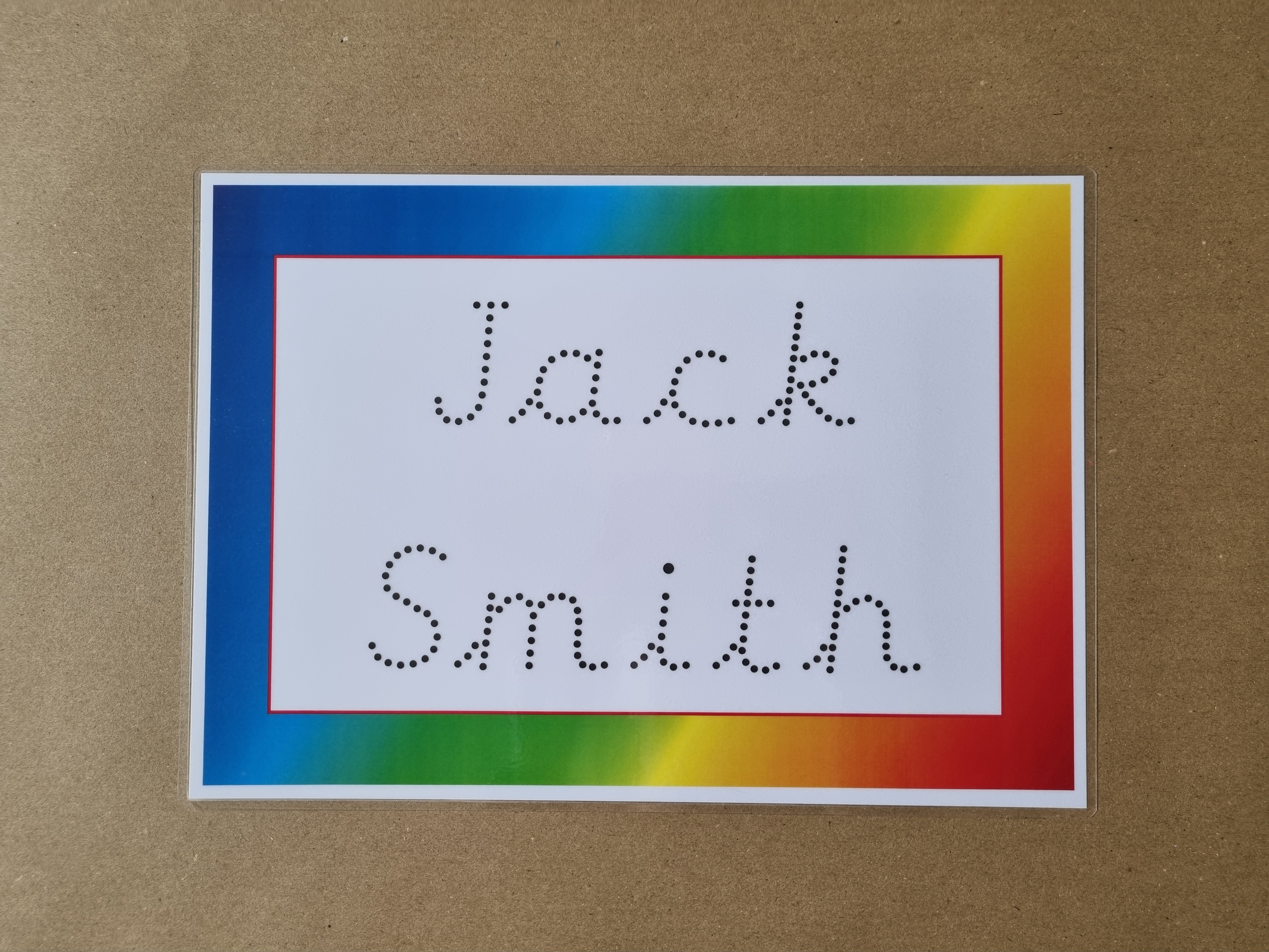 Personalised Name Card Bundle - cursive font - Bright colourful design
