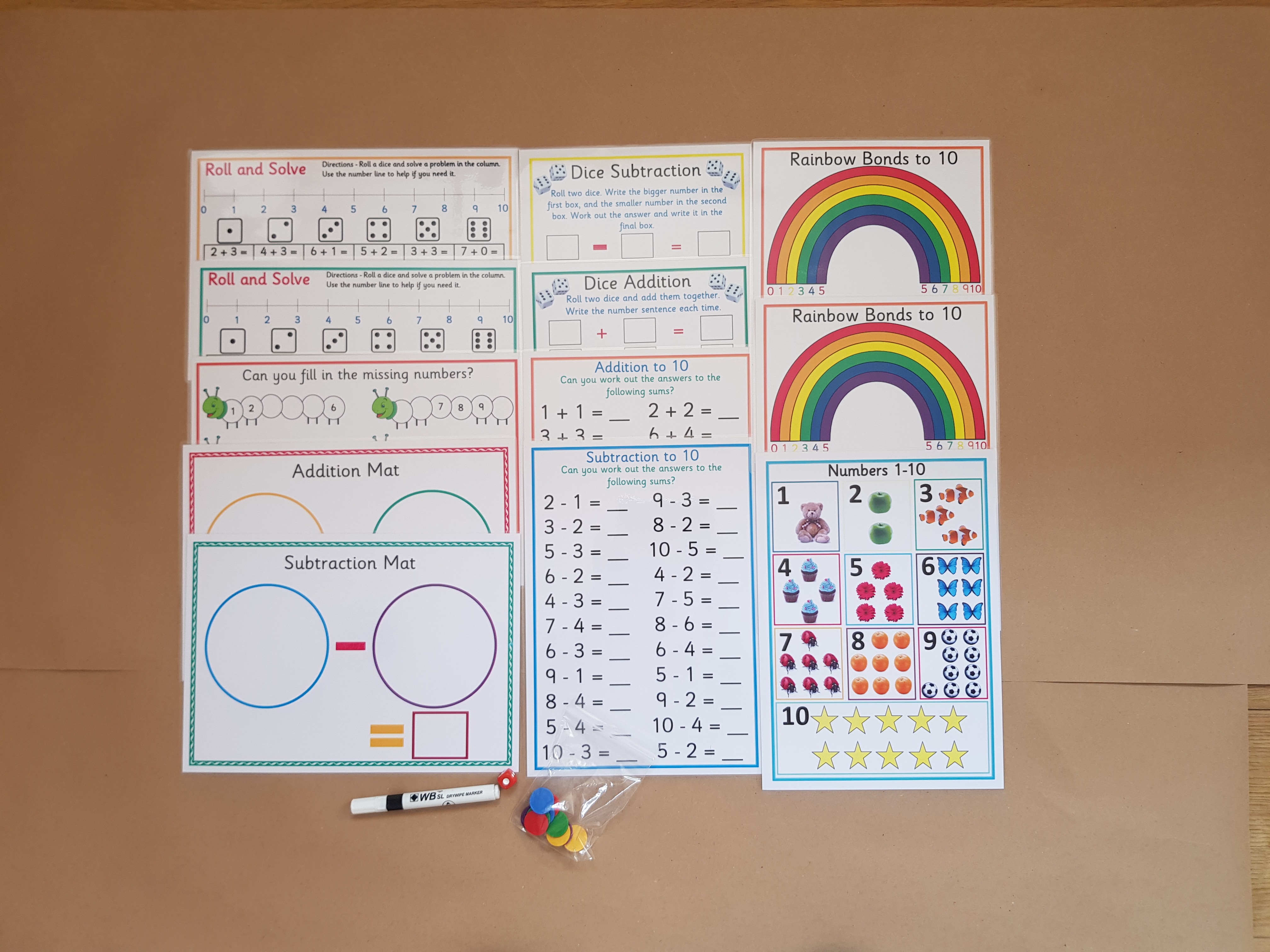Numbers to 10 bundle, addition, subtraction, number bonds 