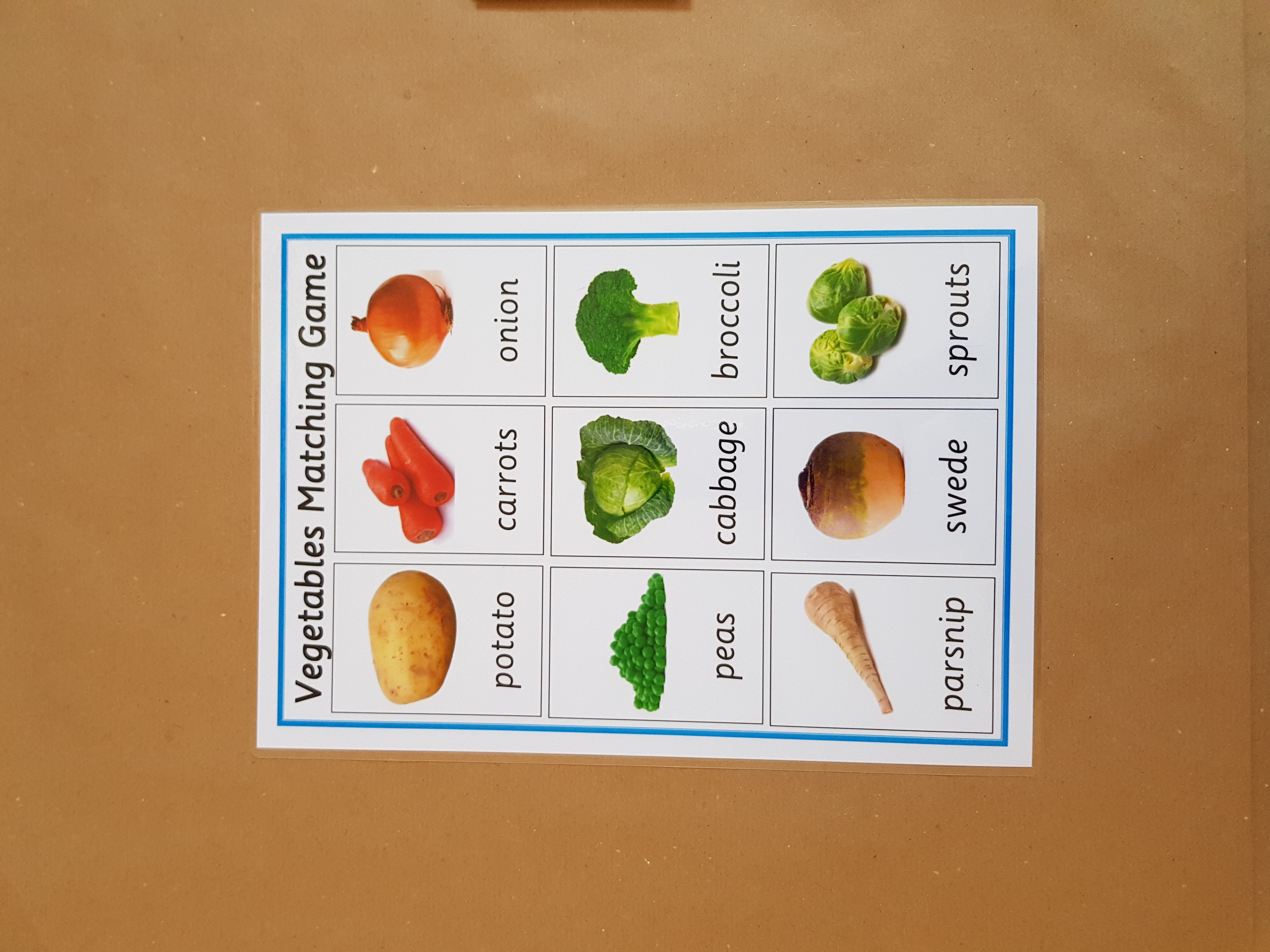 Vegetables Matching Game