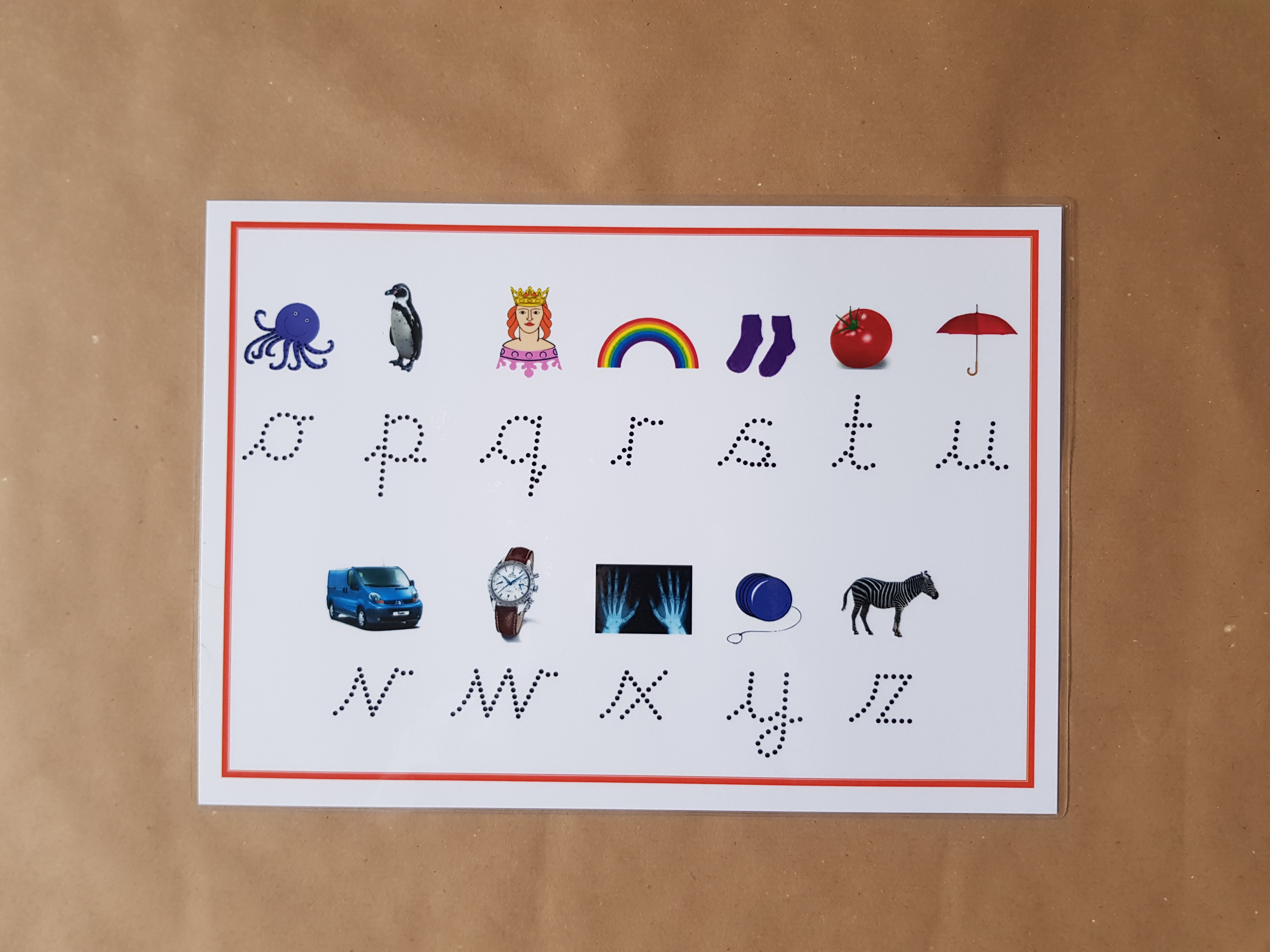 Cursive Alphabet and pictures Formation mat - tracing letters