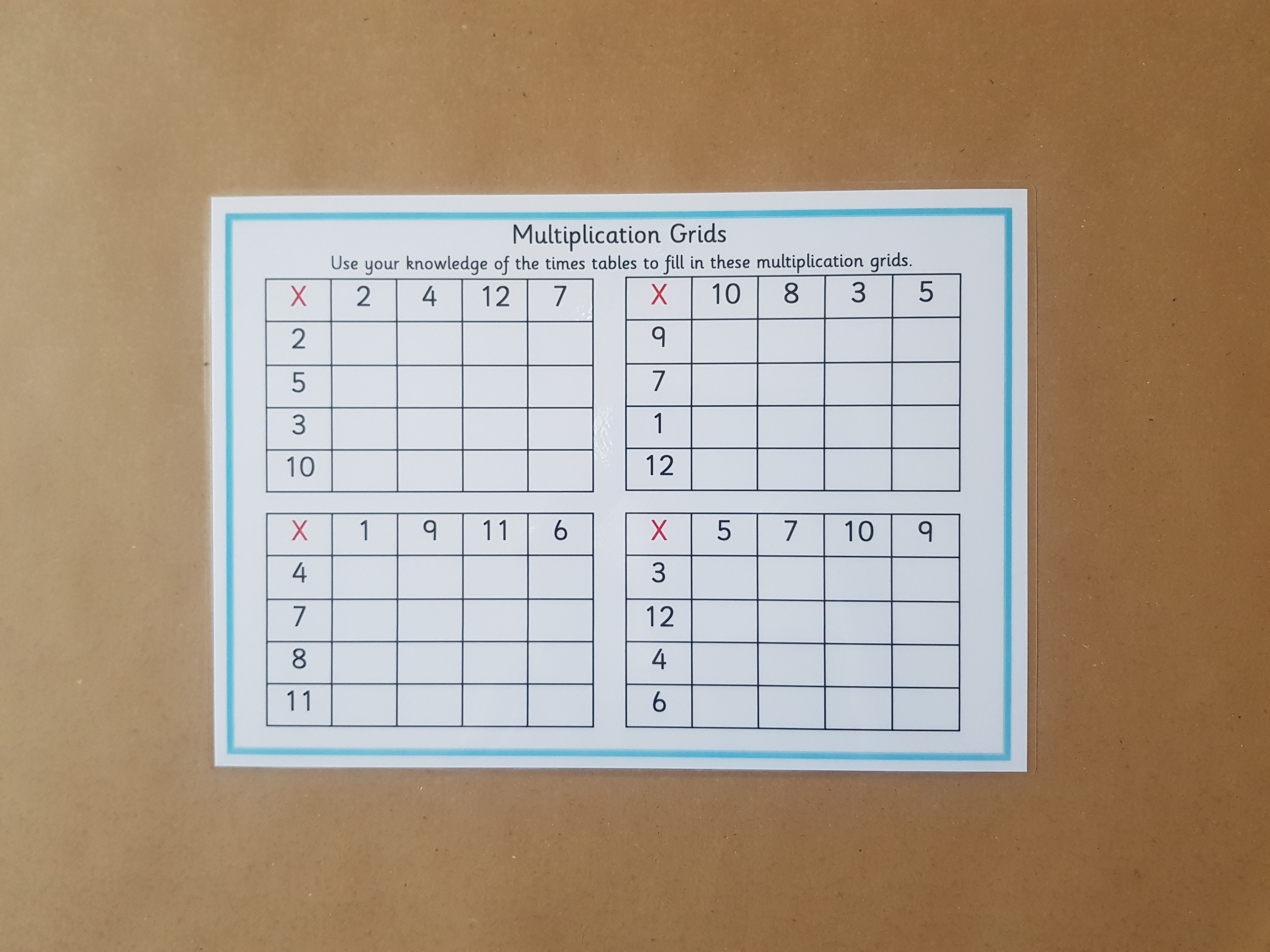 Multiplication Grids - Reusable worksheet, KS2 Numeracy Resource