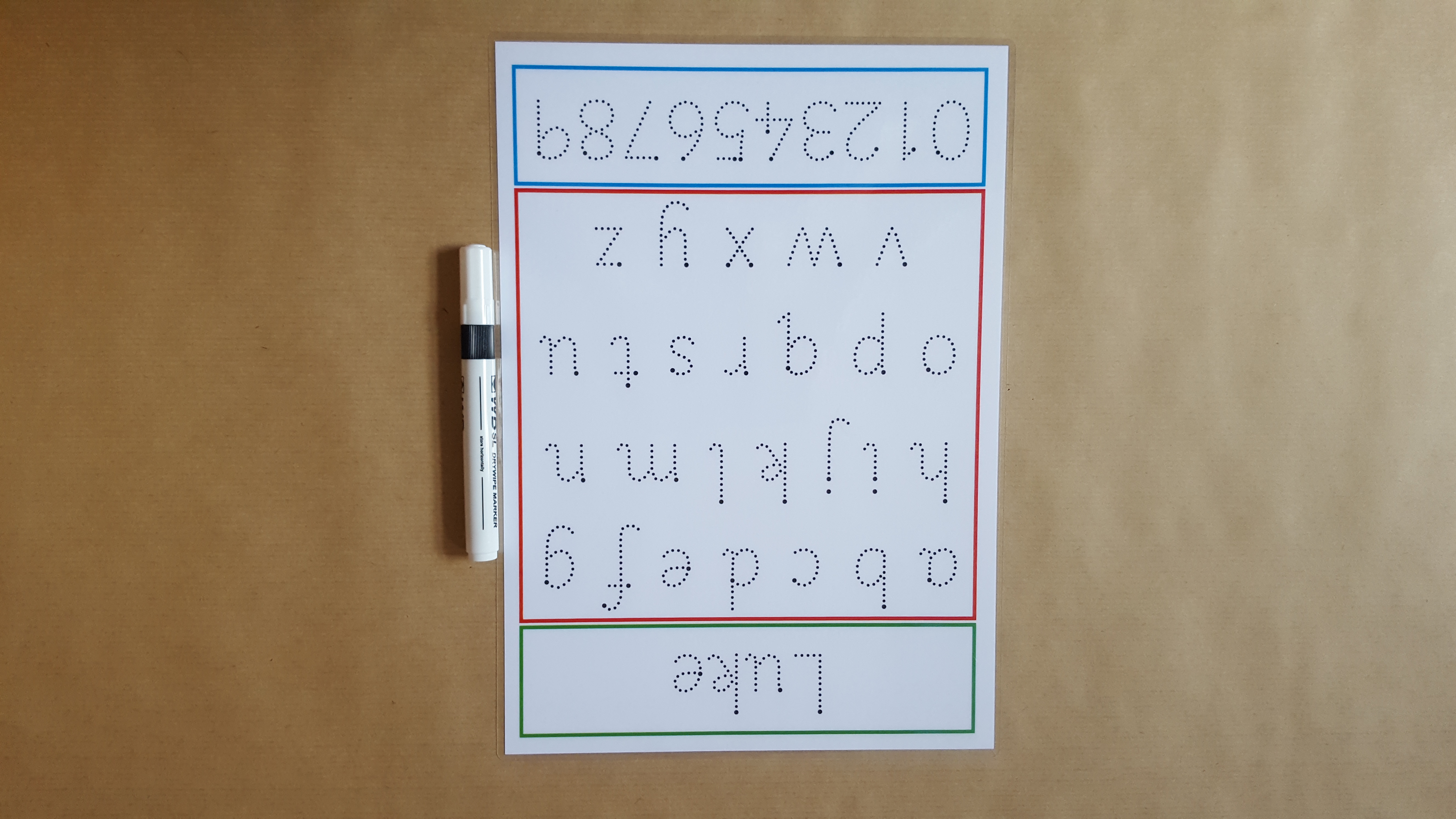 Name, letter and number formation mat