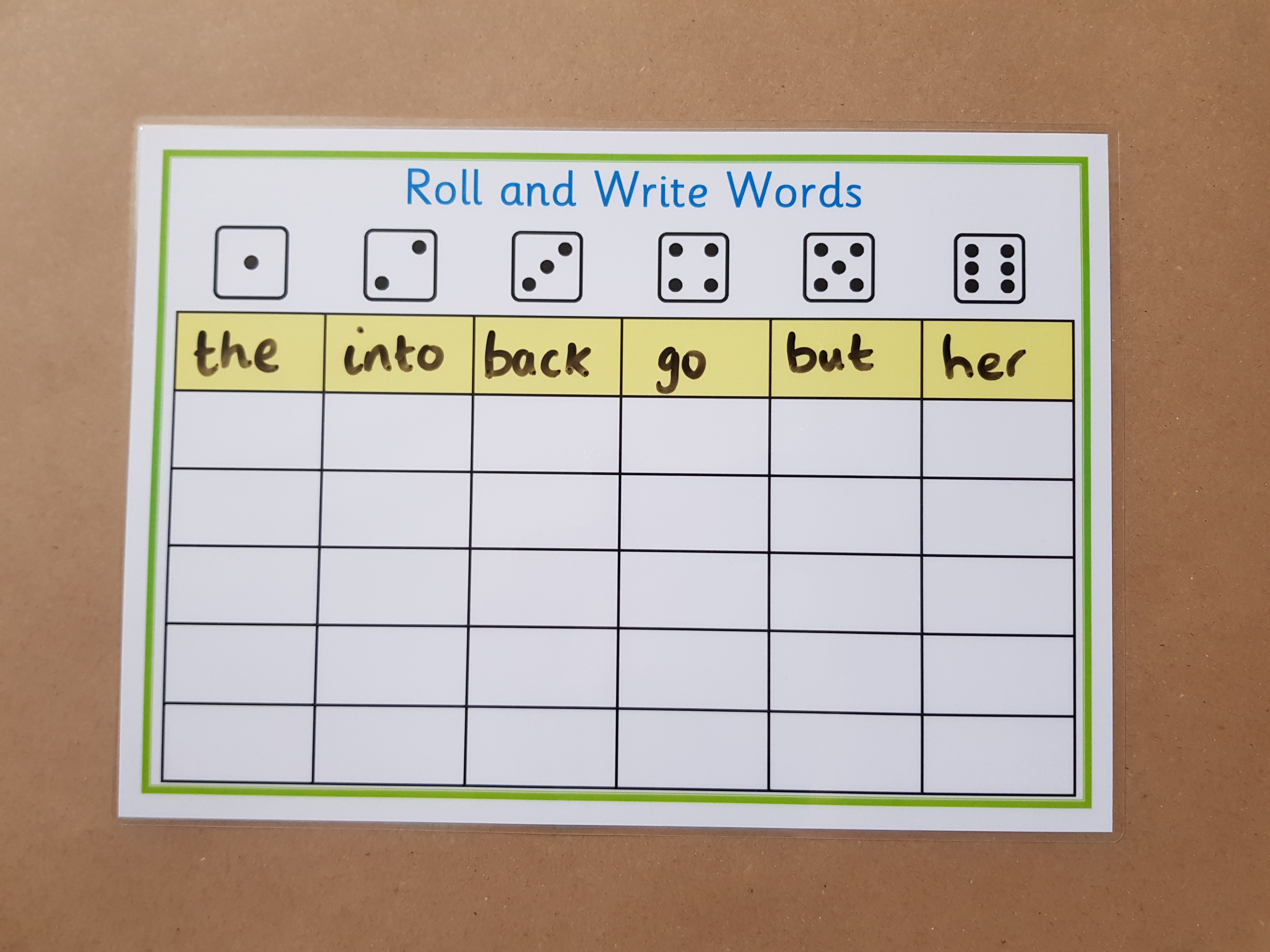 Roll and Read words - spellings practice 