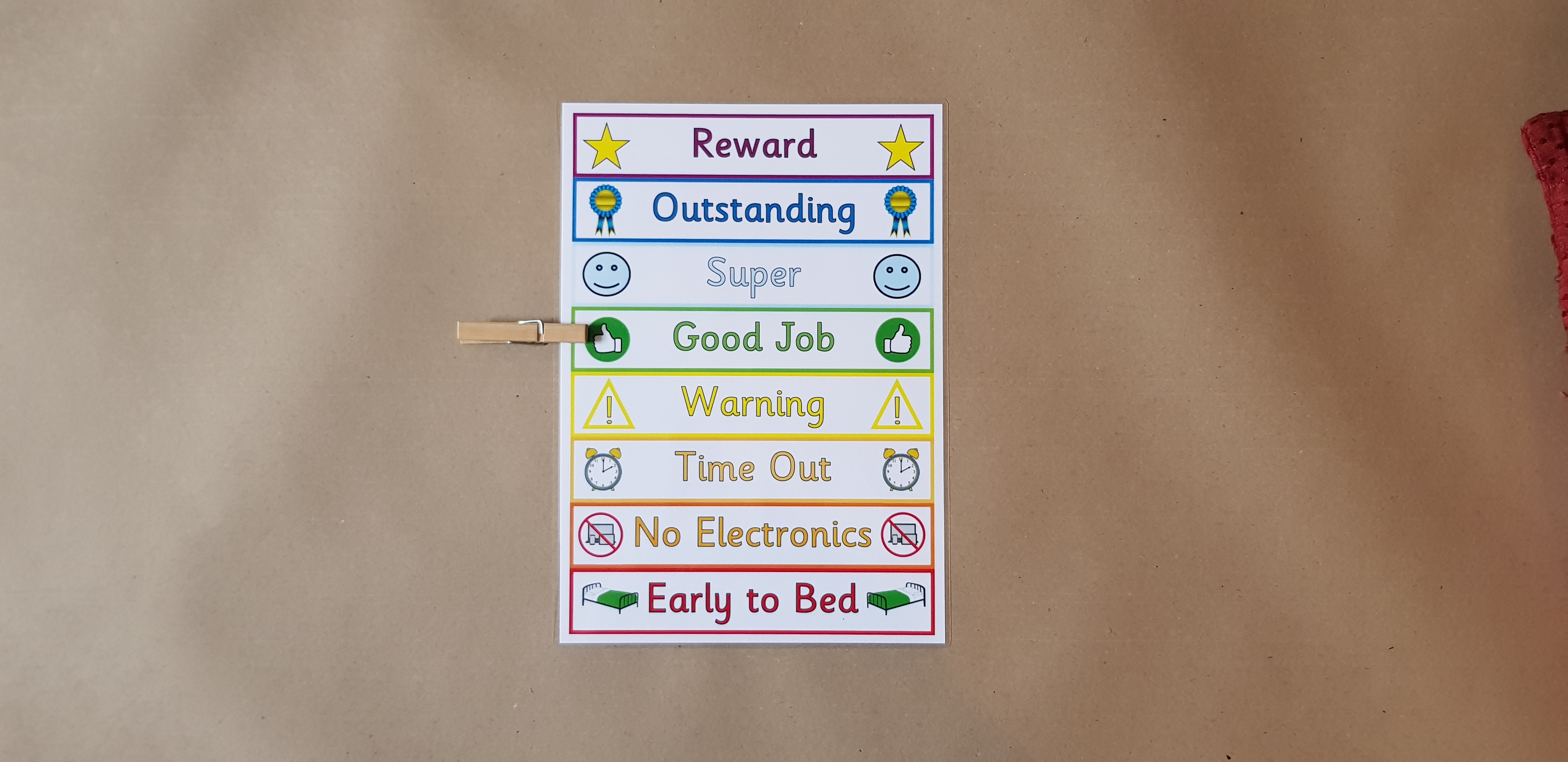 Peg Behaviour Reward Chart,