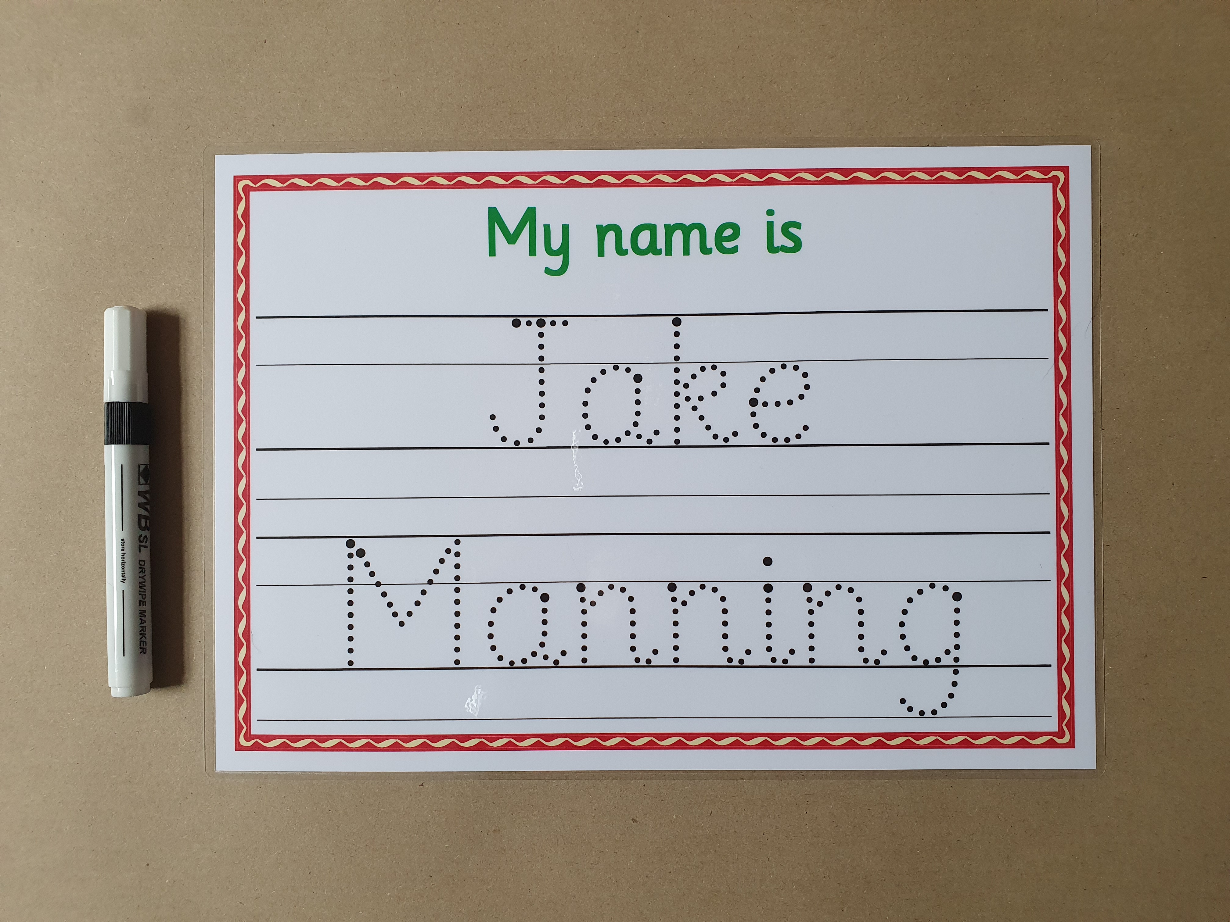 Personalised Name Card - with line