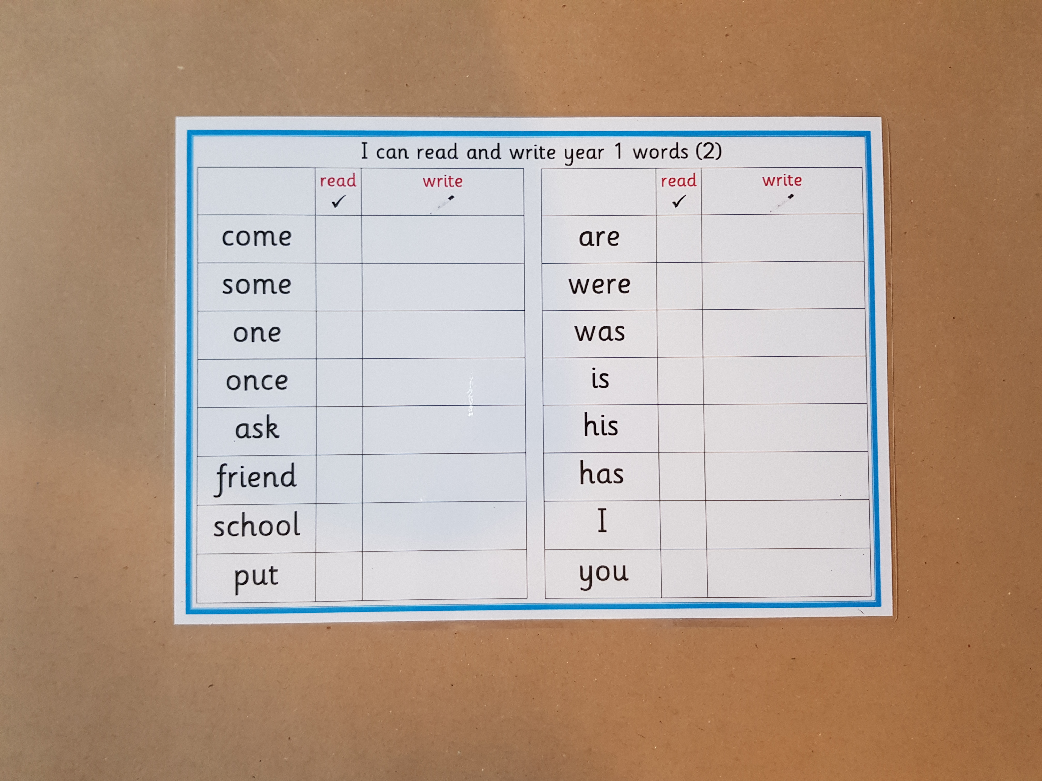 I can Read and Write Year 1 Words