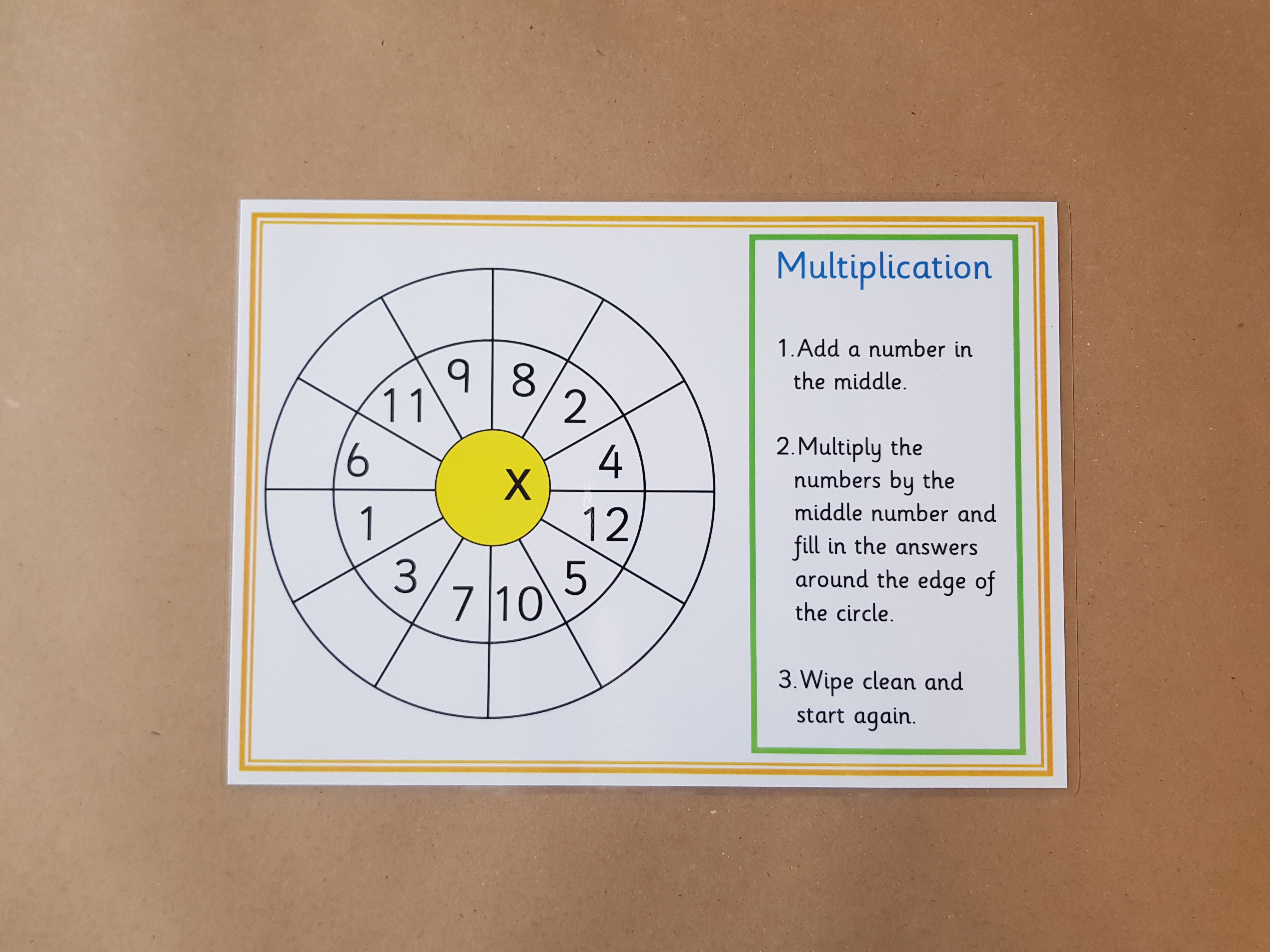 Multiplication Target Circle, Tables Practice worksheet 