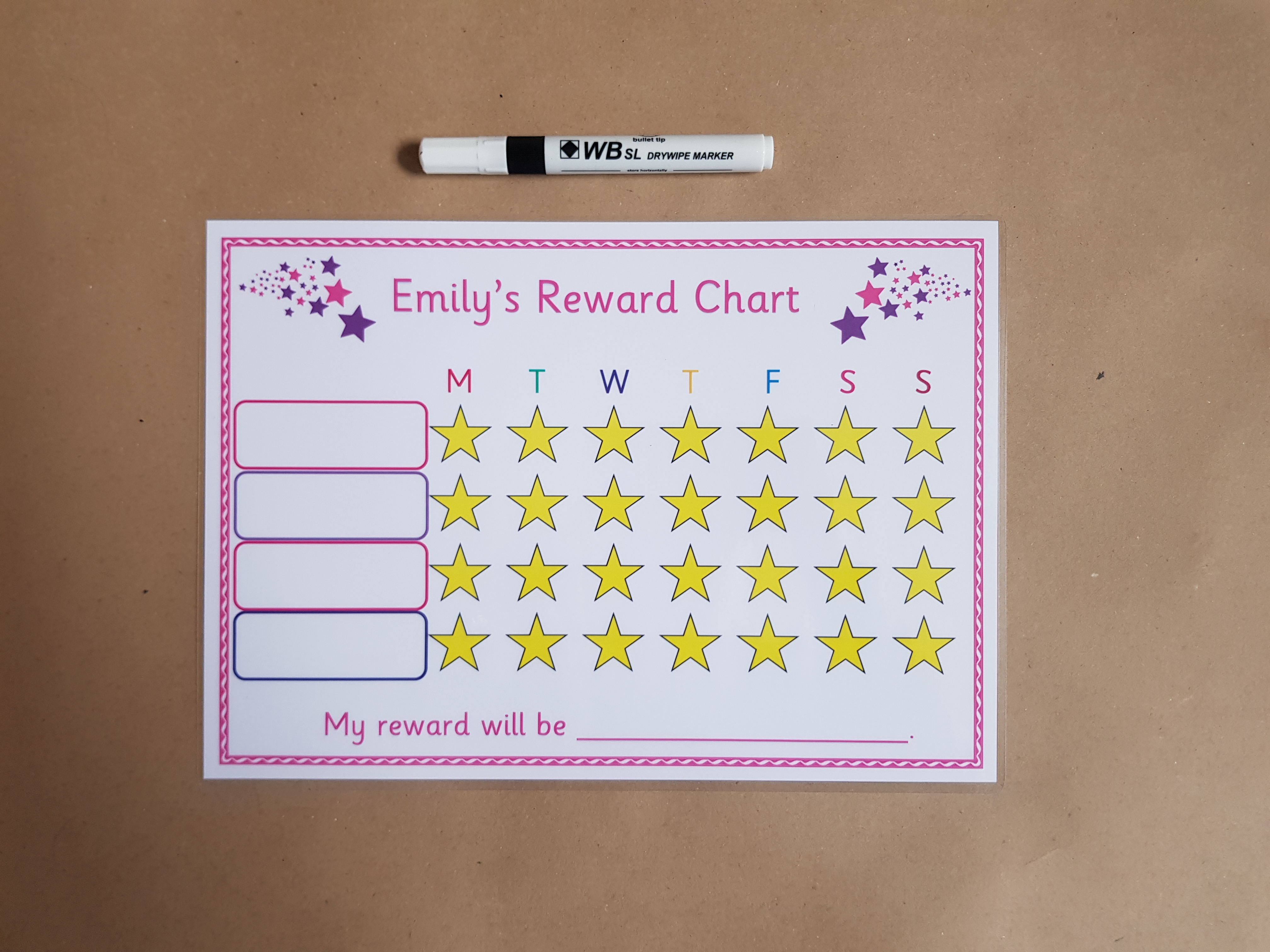  Behaviour Reward Chart and dry wipe pen 