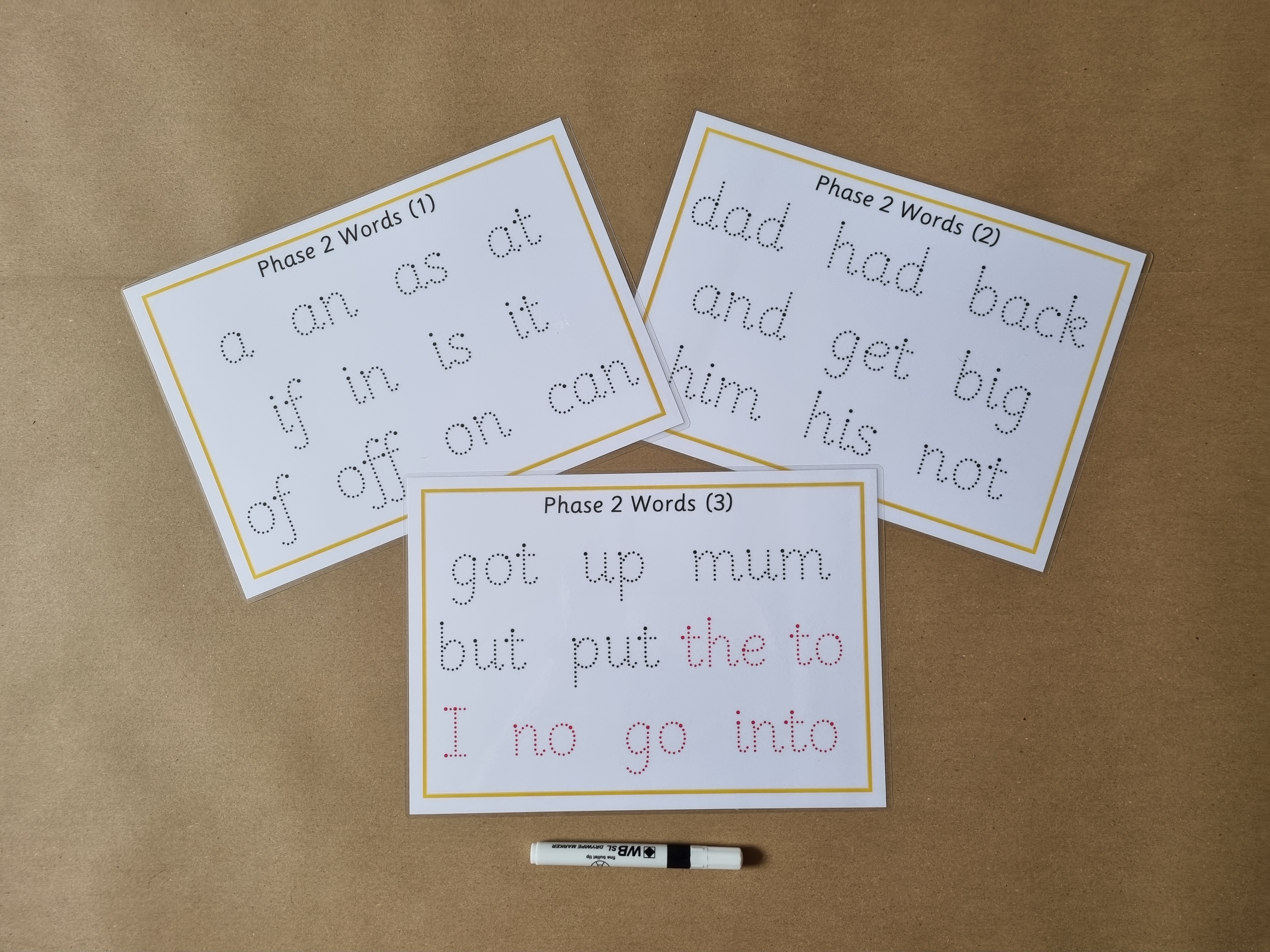 Phase 2 Tracing decodable and tricky words 
